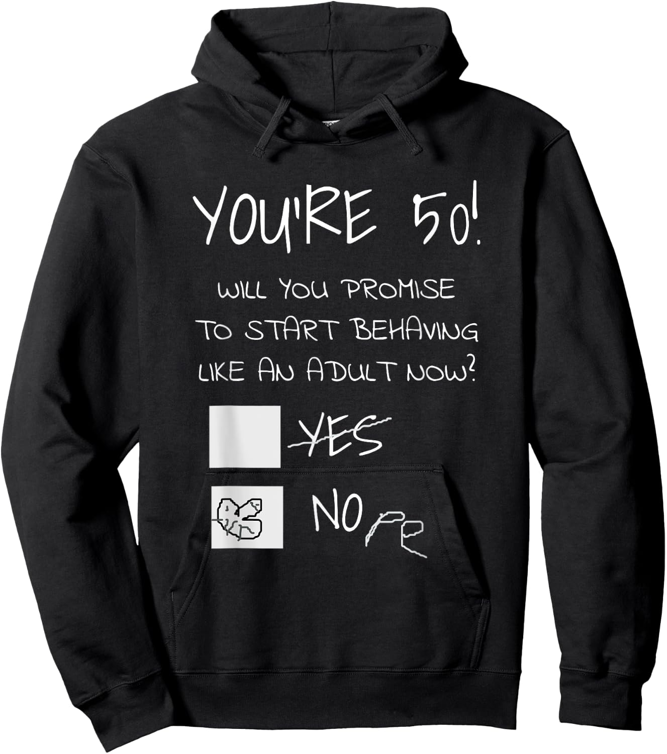Funny 50th Birthday Gag Gift 50 Years Old Joke Present Hoodie - Hoodie | Black