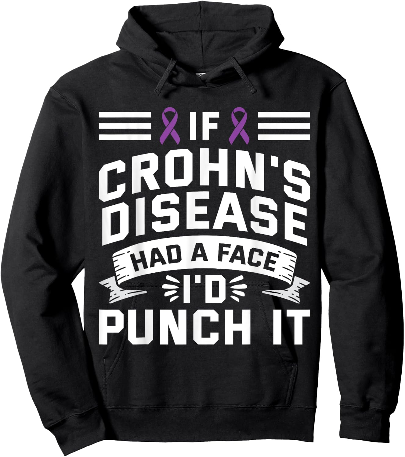 If Crohns Had Face Punch It - Crohns Disease Awareness Hoodie - Hoodie | Black