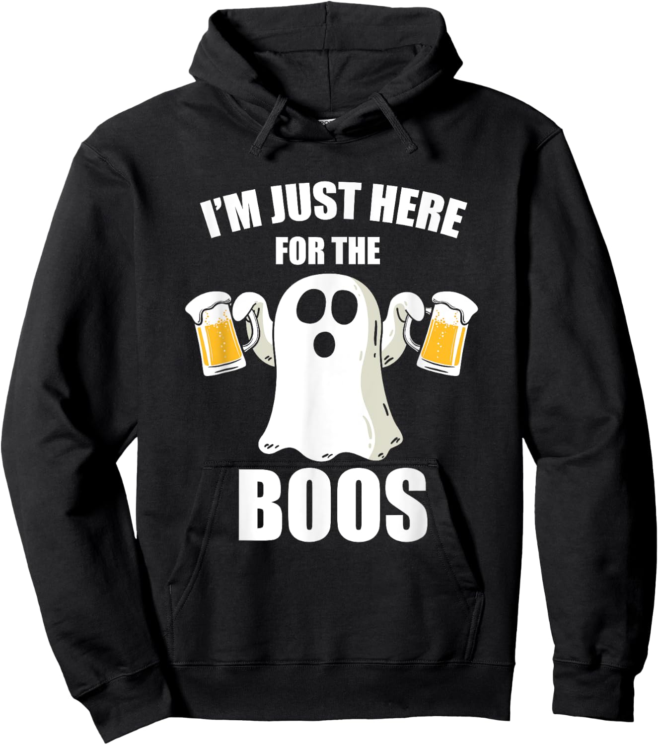 I'm Just Here For The Boos Funny Halloween Hoodie - Hoodie | Black