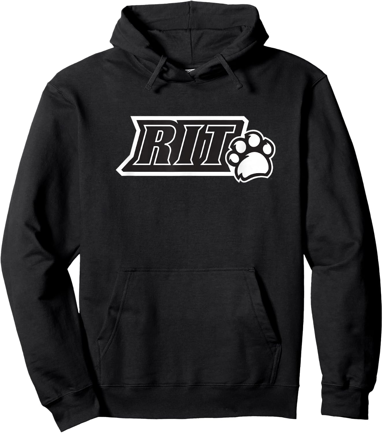 Rochester Institute of Technology RIT Paw B/W Logo Hoodie - Hoodie | Black