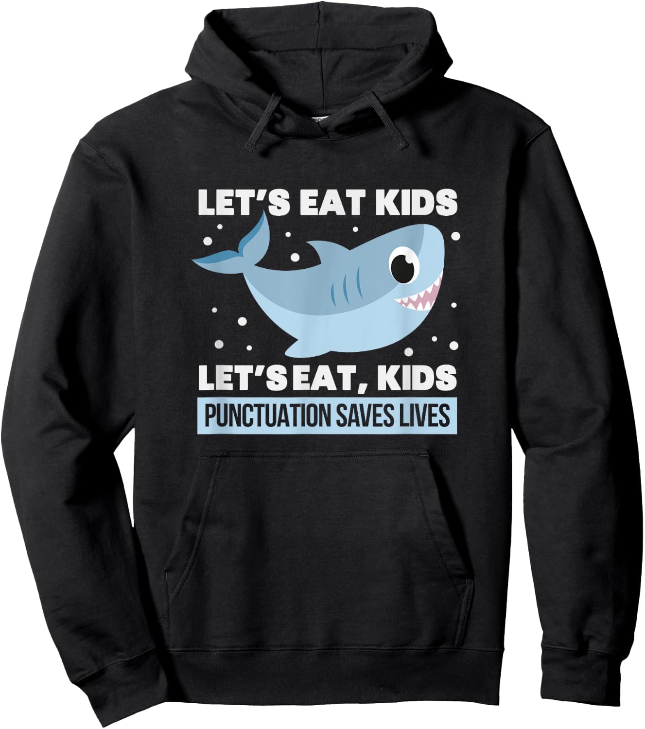 Shark Punctuation Grammar English Teacher Men Women Hoodie - Hoodie | Black