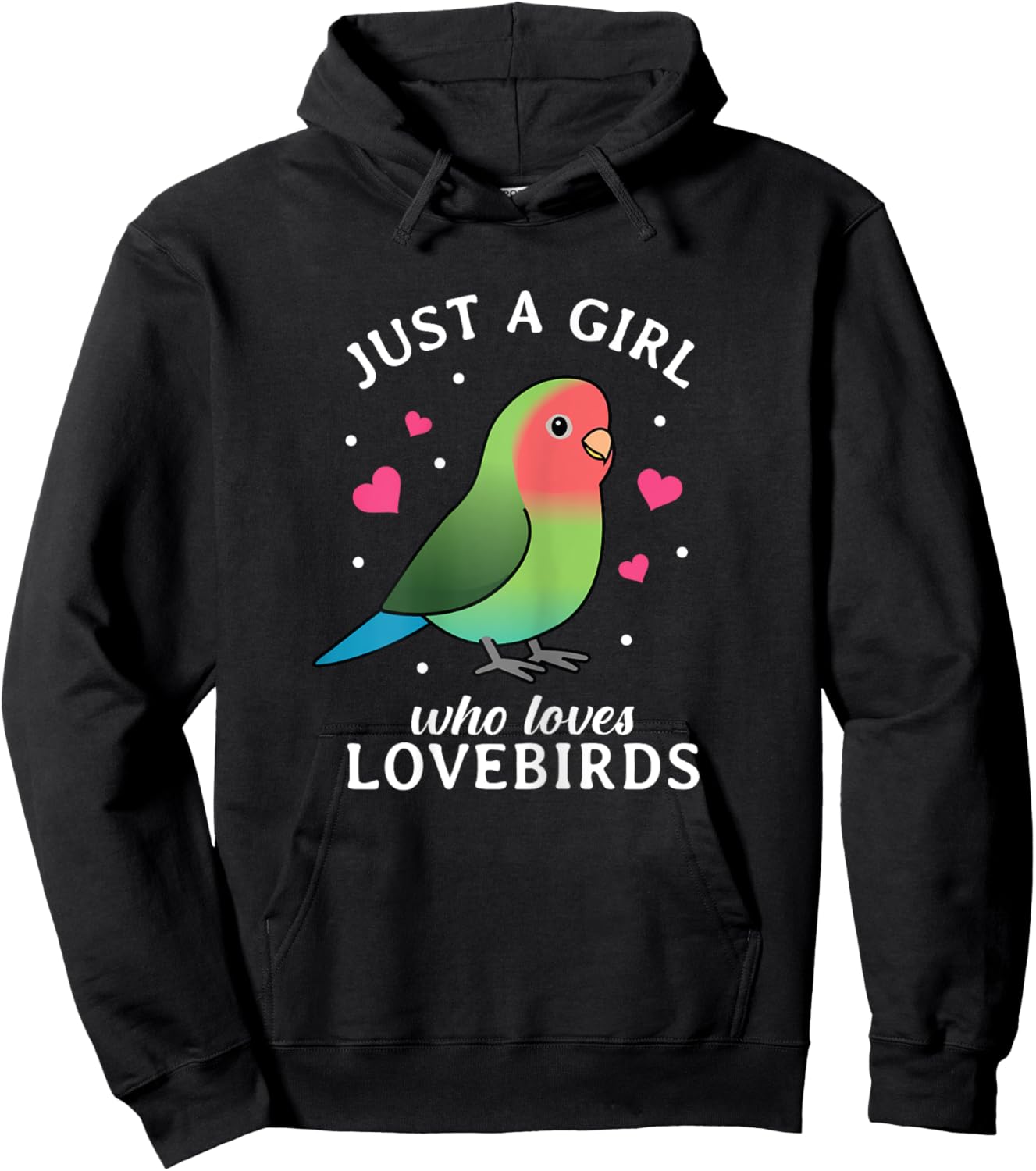 Just A Girl Who Loves Lovebirds Women Kids Funny Bird Lover Hoodie - Hoodie | Black