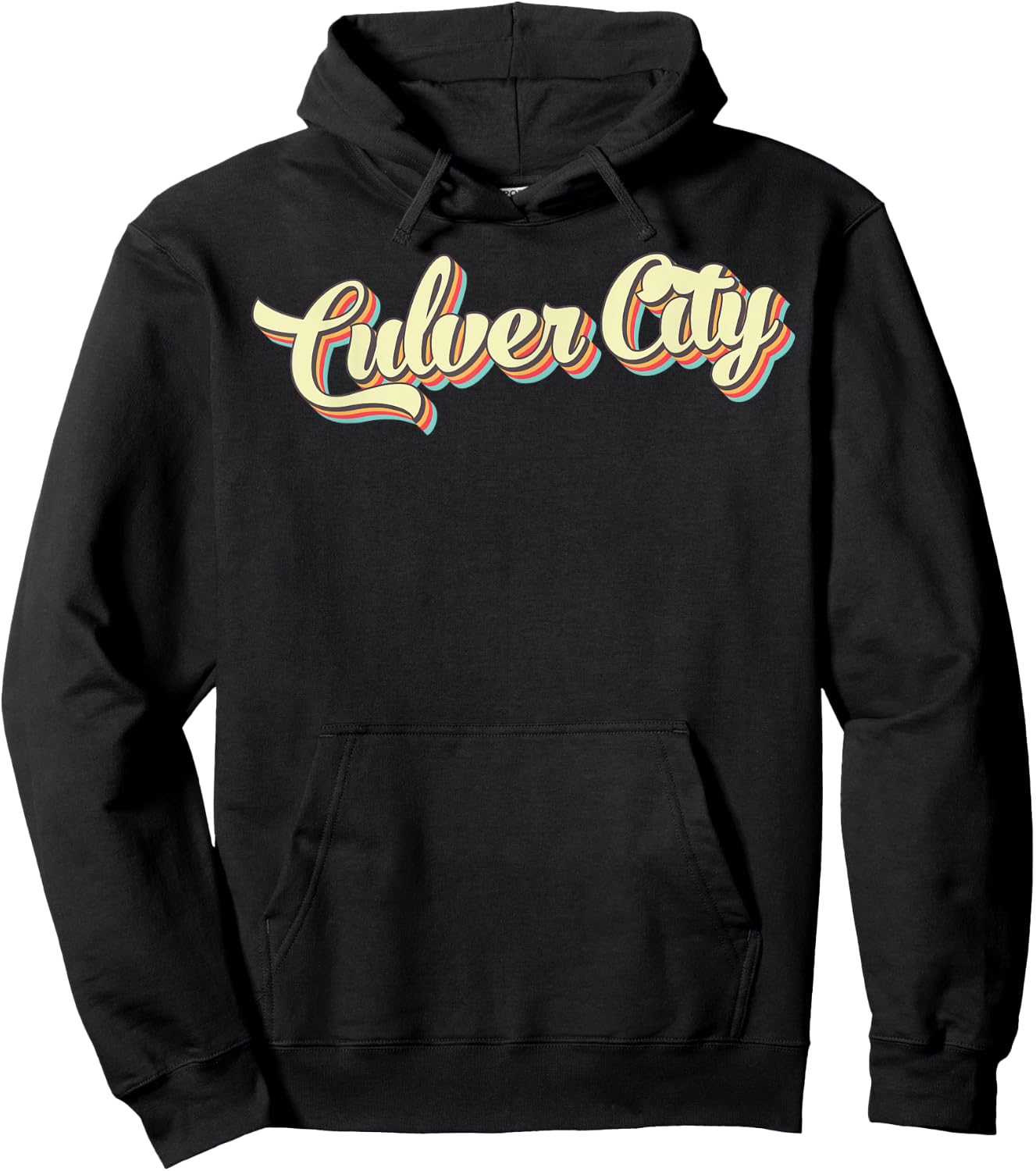 Culver City Retro Art Baseball Font Vintage Hoodie - Hoodie | Black
