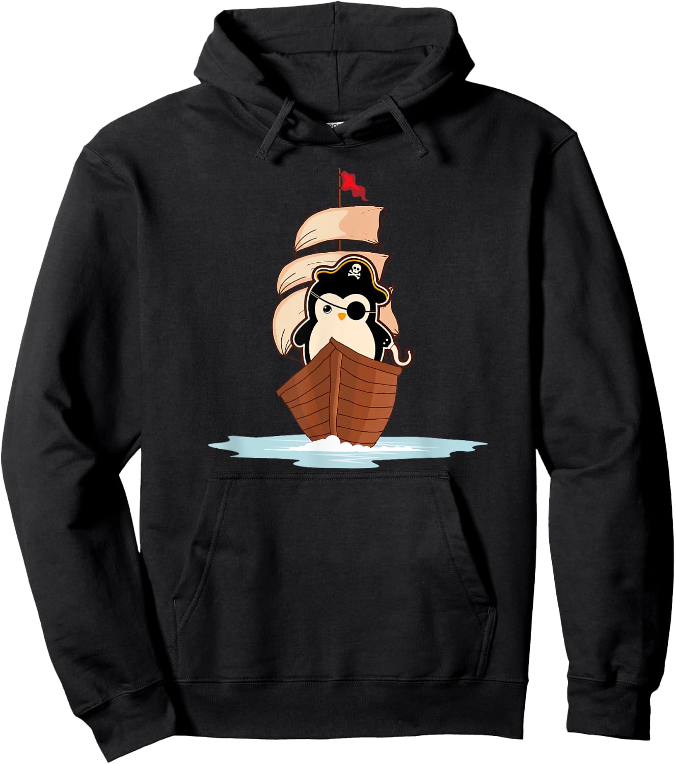 Pirate Penguin Whisperer Aquatic Bird Antarctica Animal Hoodie - Hoodie | Black