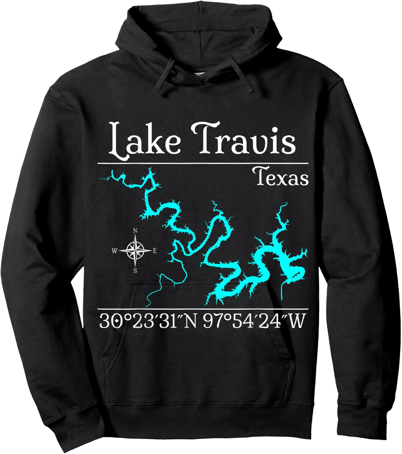 Lake Travis, Texas Hoodie - Hoodie | Black