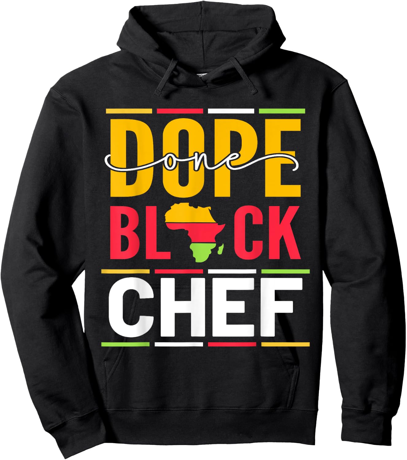 African American One Dope Black Chef Hoodie - Hoodie | Black