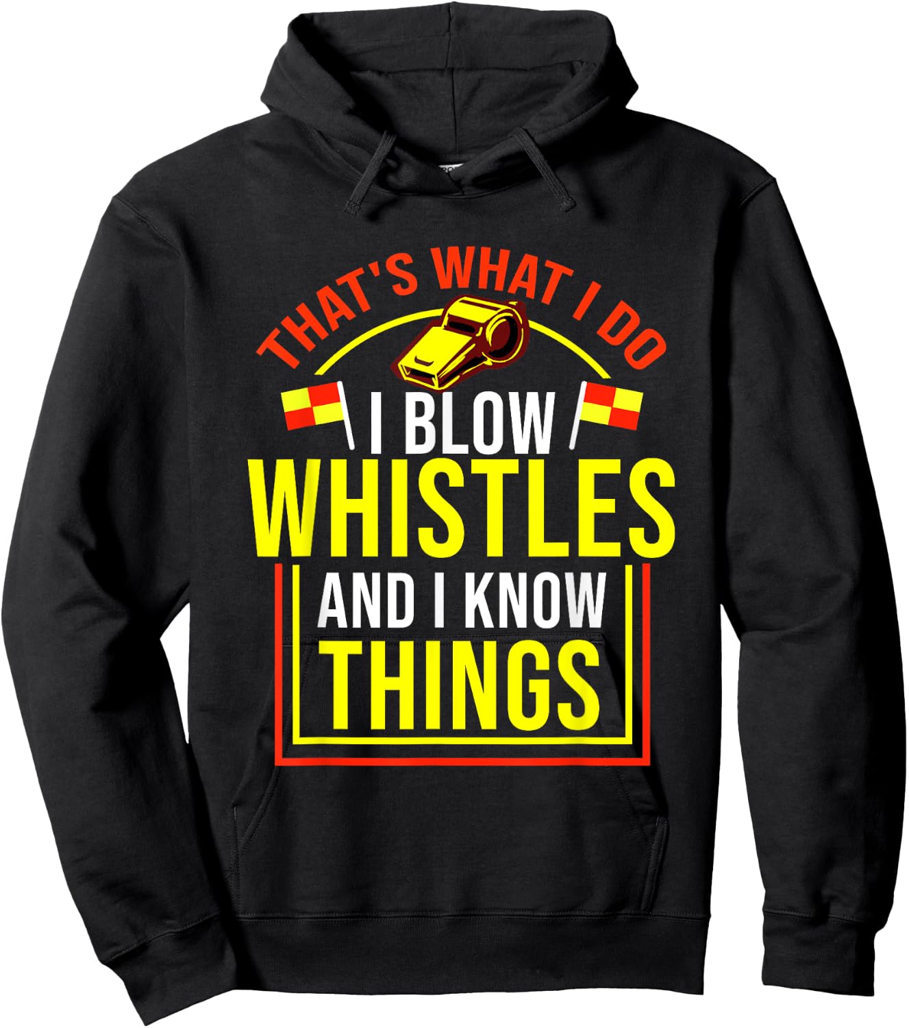 Funny Soccer Referee Design, Gift Ref Hoodie - Hoodie | Black