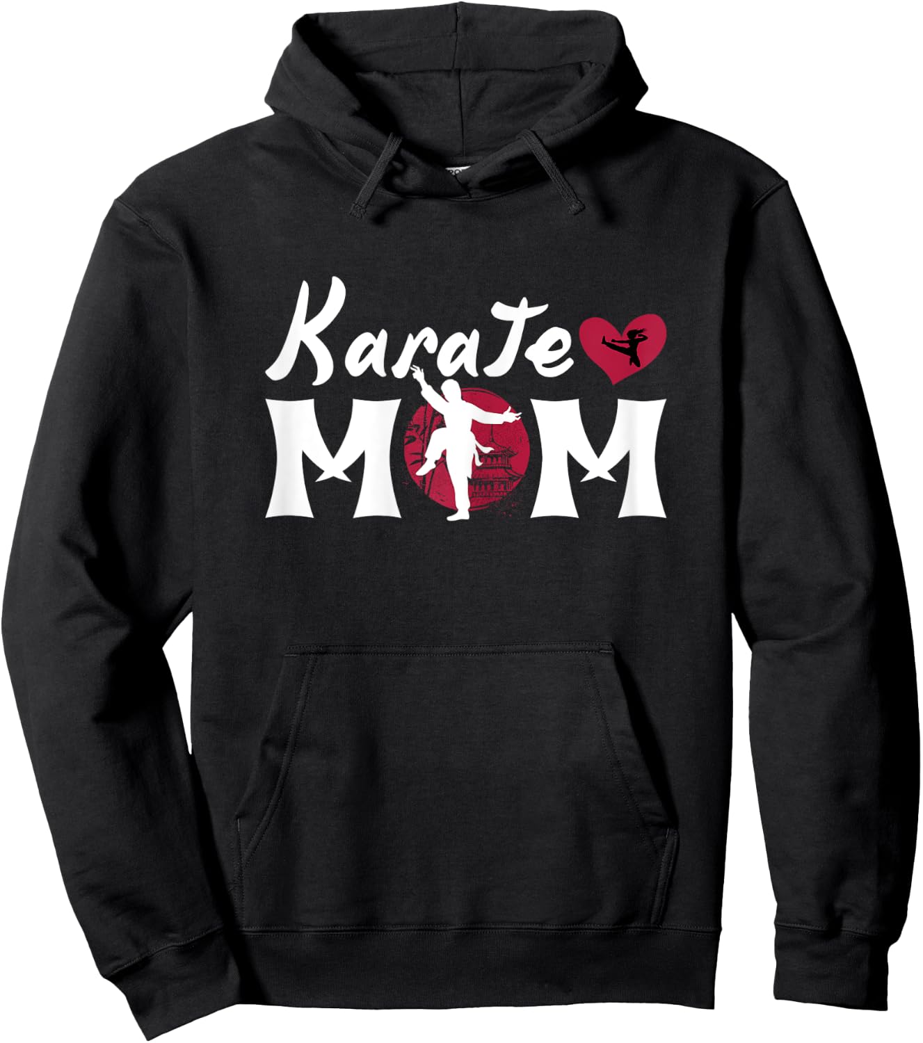 Funny Karate Lover Mom Graphic and Girls Karatist Hoodie - Hoodie | Black