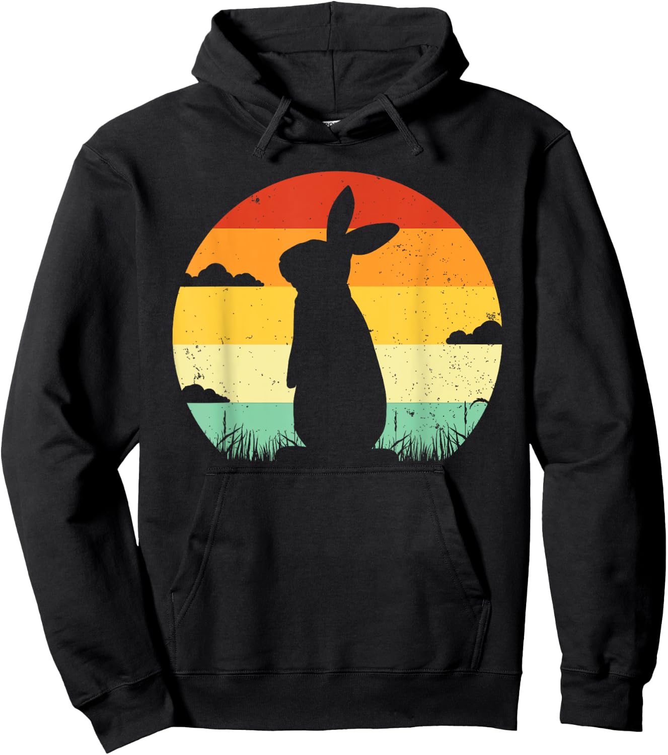 Rabbit Retro Vintage 80s Style Bunny Lover Hoodie - Hoodie | Black