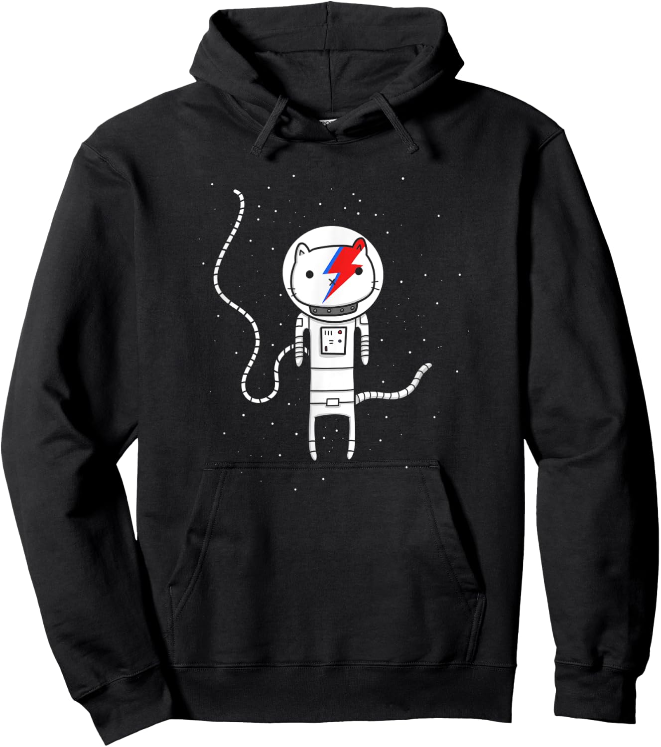 Major Tom Cat | Astronaut Kitty Women Kids Hoodie - Hoodie | Black