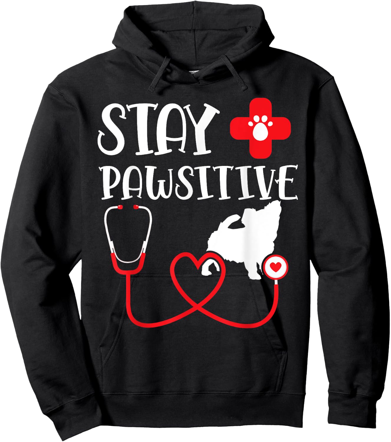Stay Pawsitive Stay Pawsitive Vet Hoodie - Hoodie | Black