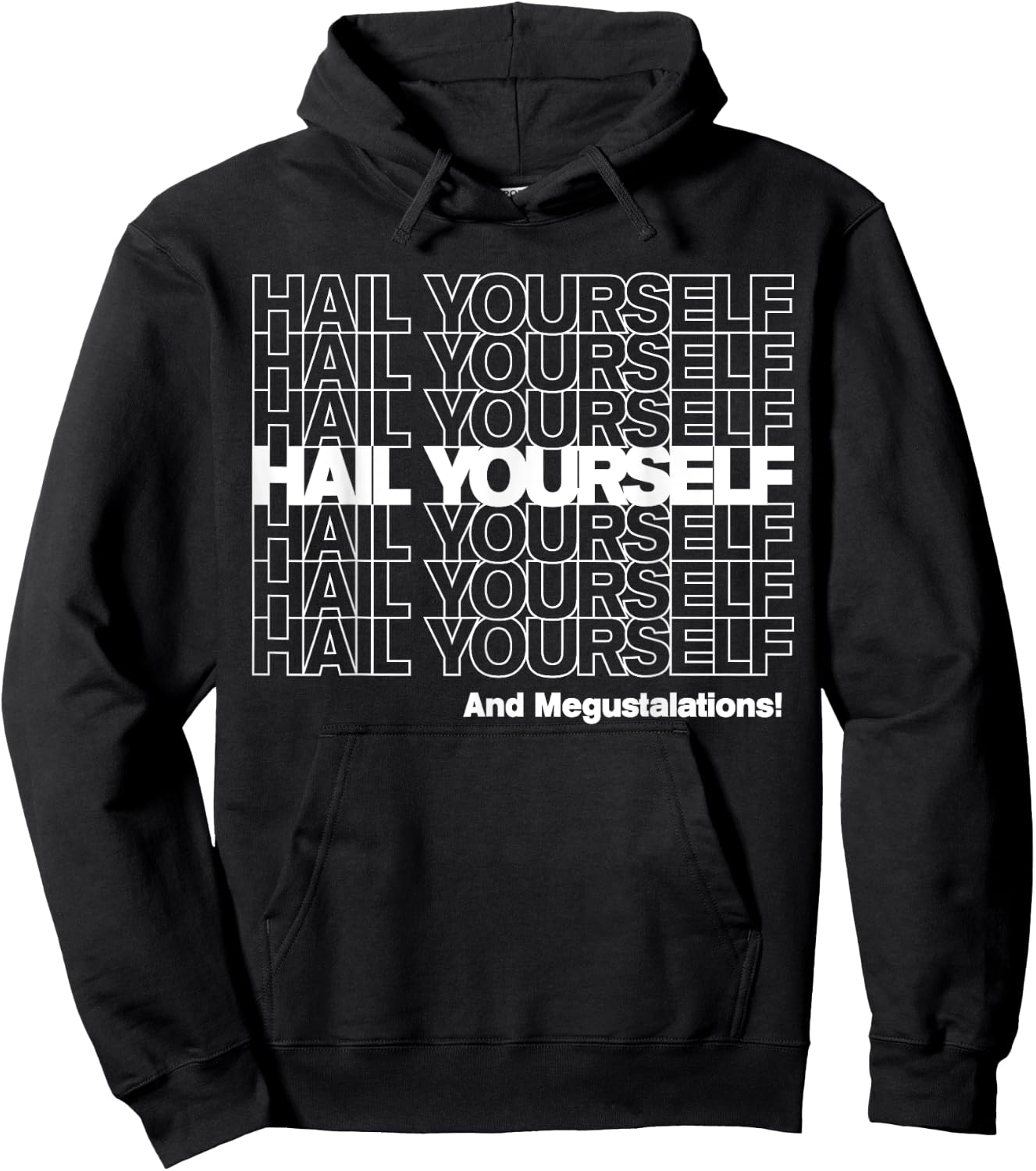HAIL YOURSELF (White New York Bodega Thank You Bag) Hoodie - Hoodie | Black