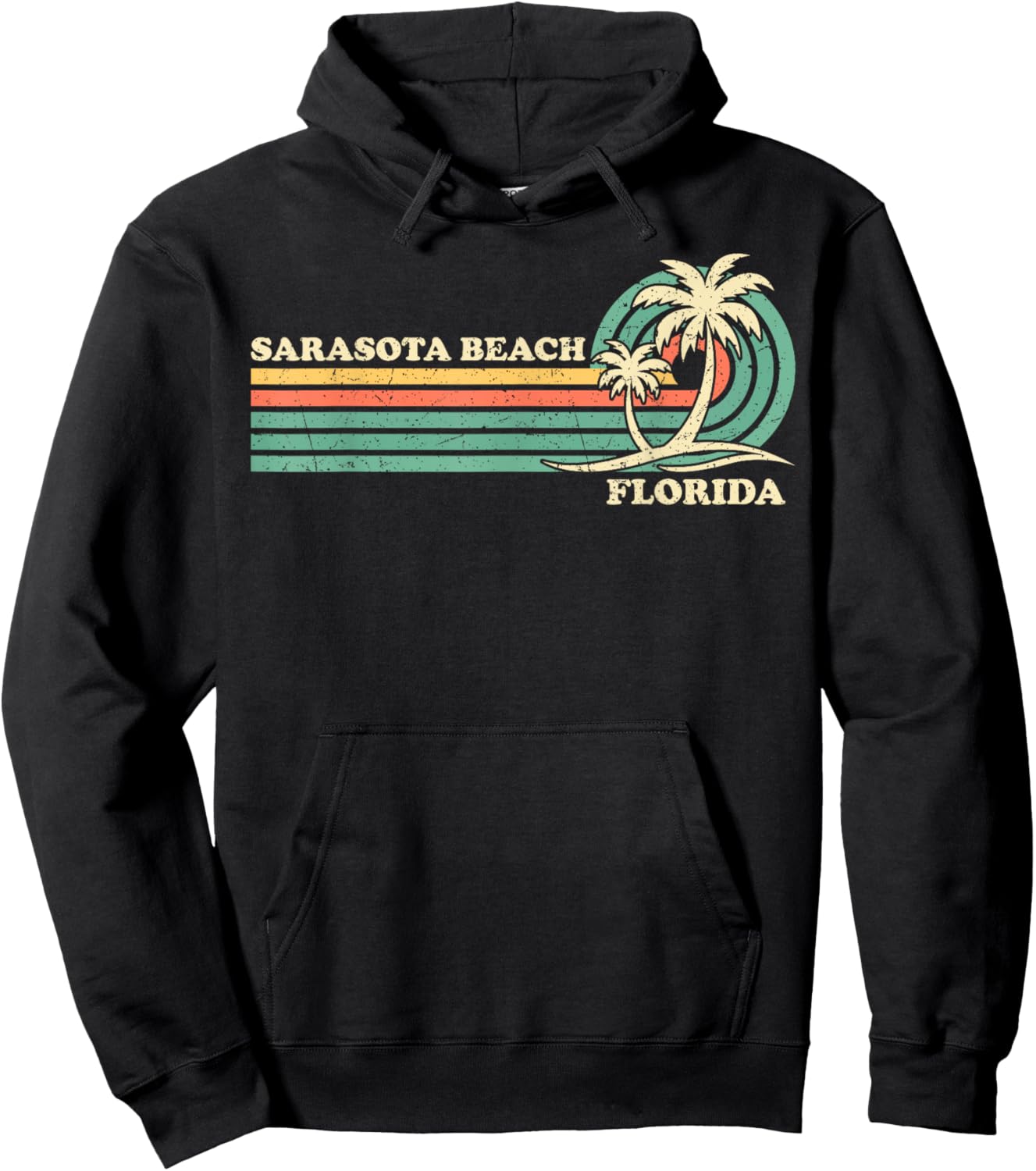 Vintage Retro Summer Vacation Florida Sarasota Beach Hoodie - Hoodie | Black
