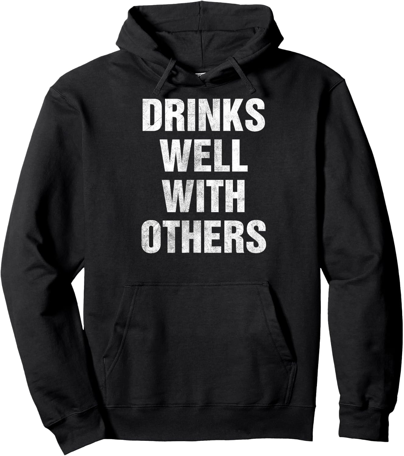 Drinks Well With Others Vintage Hoodie - Hoodie | Black