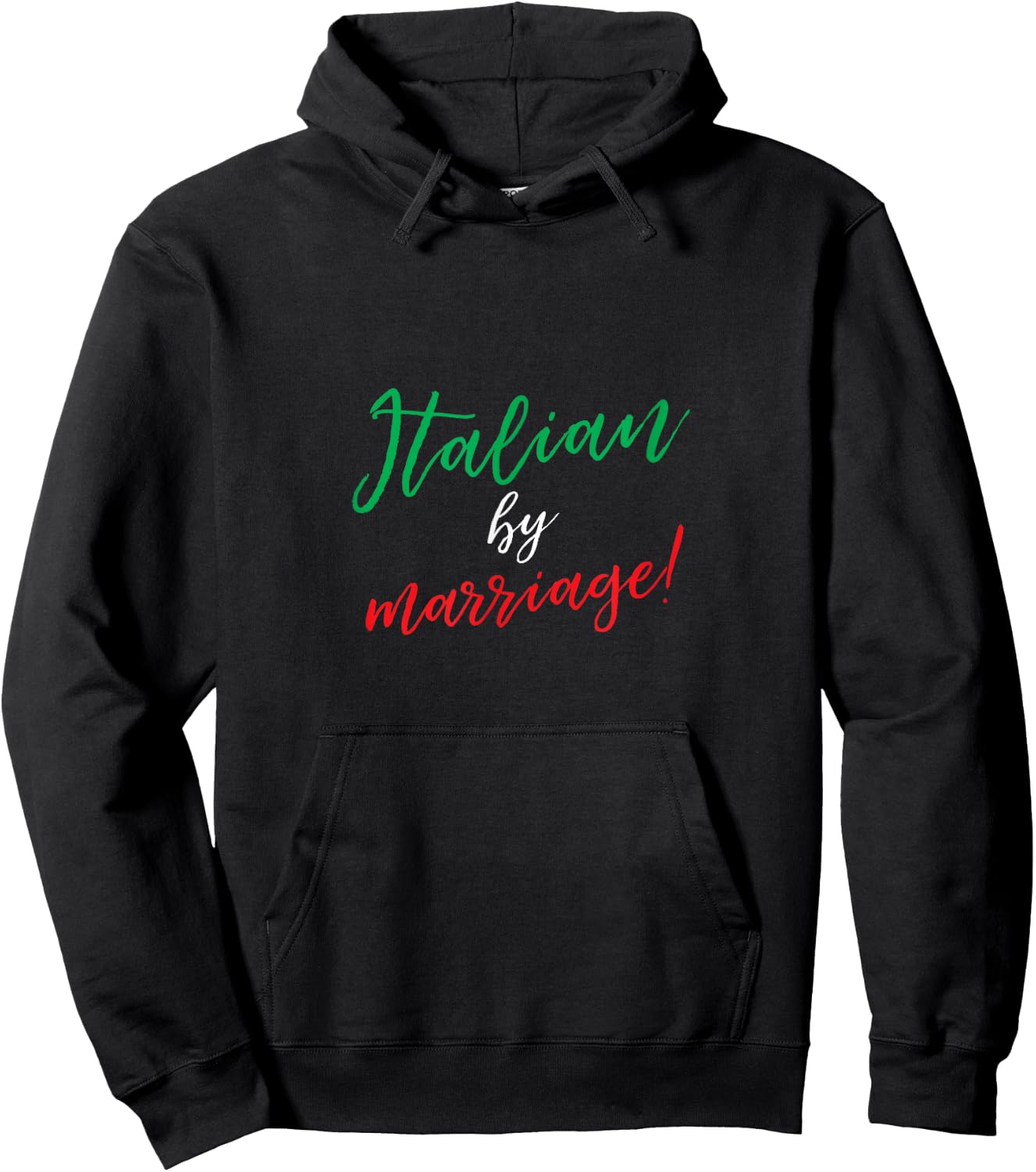 Italian By Marriage Pride Funny Script Graphic Hoodie - Hoodie | Black