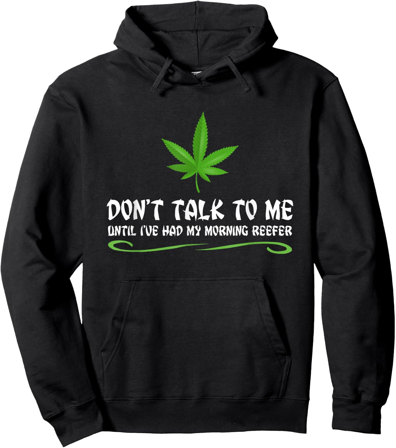 Funny Weed Pot Smoker Morning Reefer Hoodie - Hoodie | Black