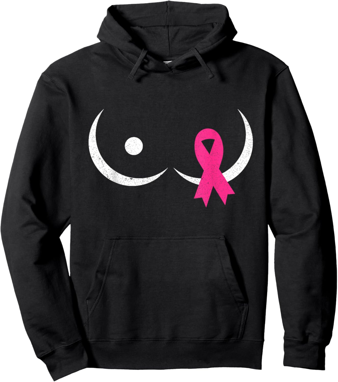 Save The Tatas Breast Cancer Warrior Pink Ribbon On Boob Hoodie - Hoodie | Black