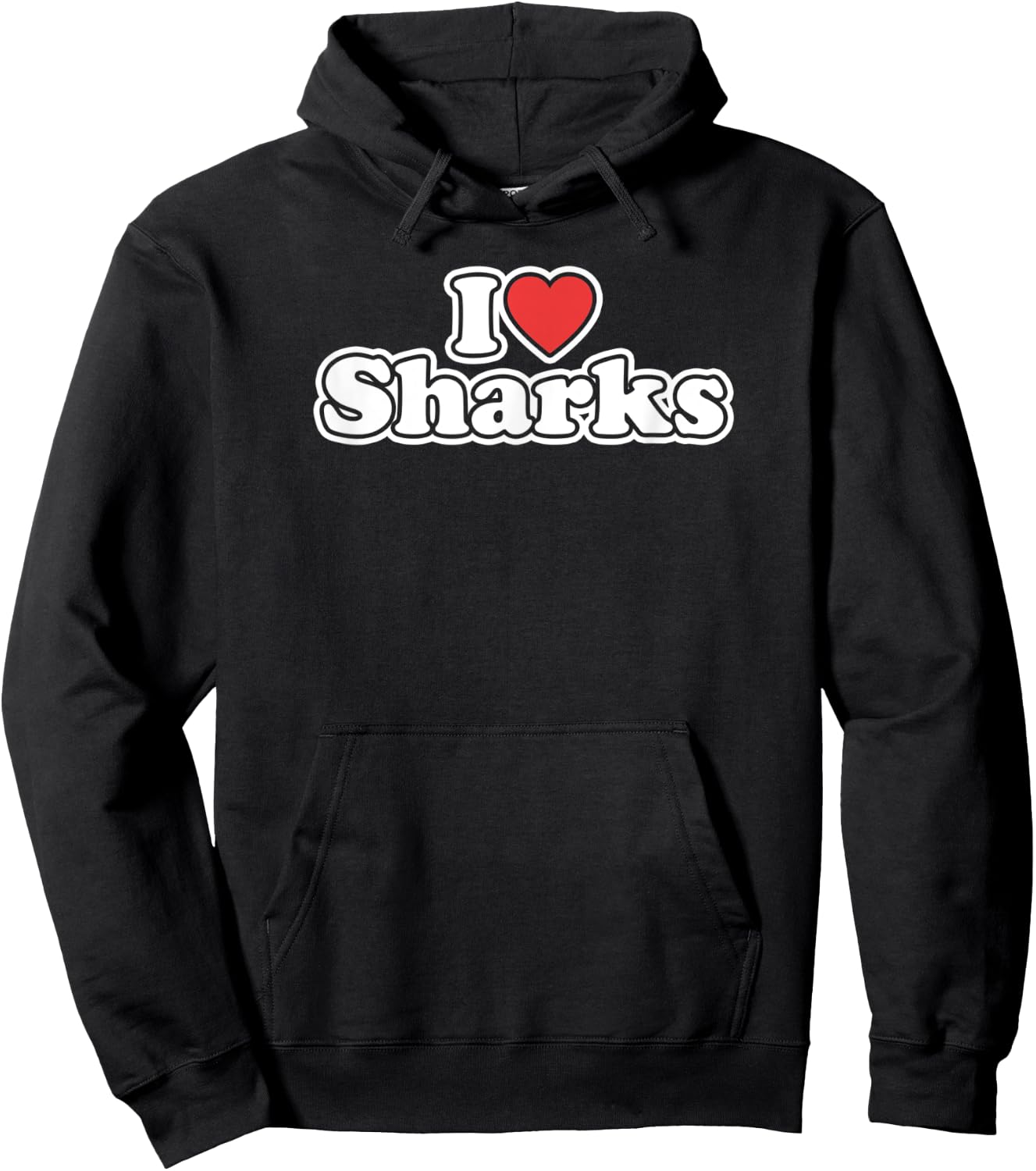 I Love Sharks Hoodie - Hoodie | Black
