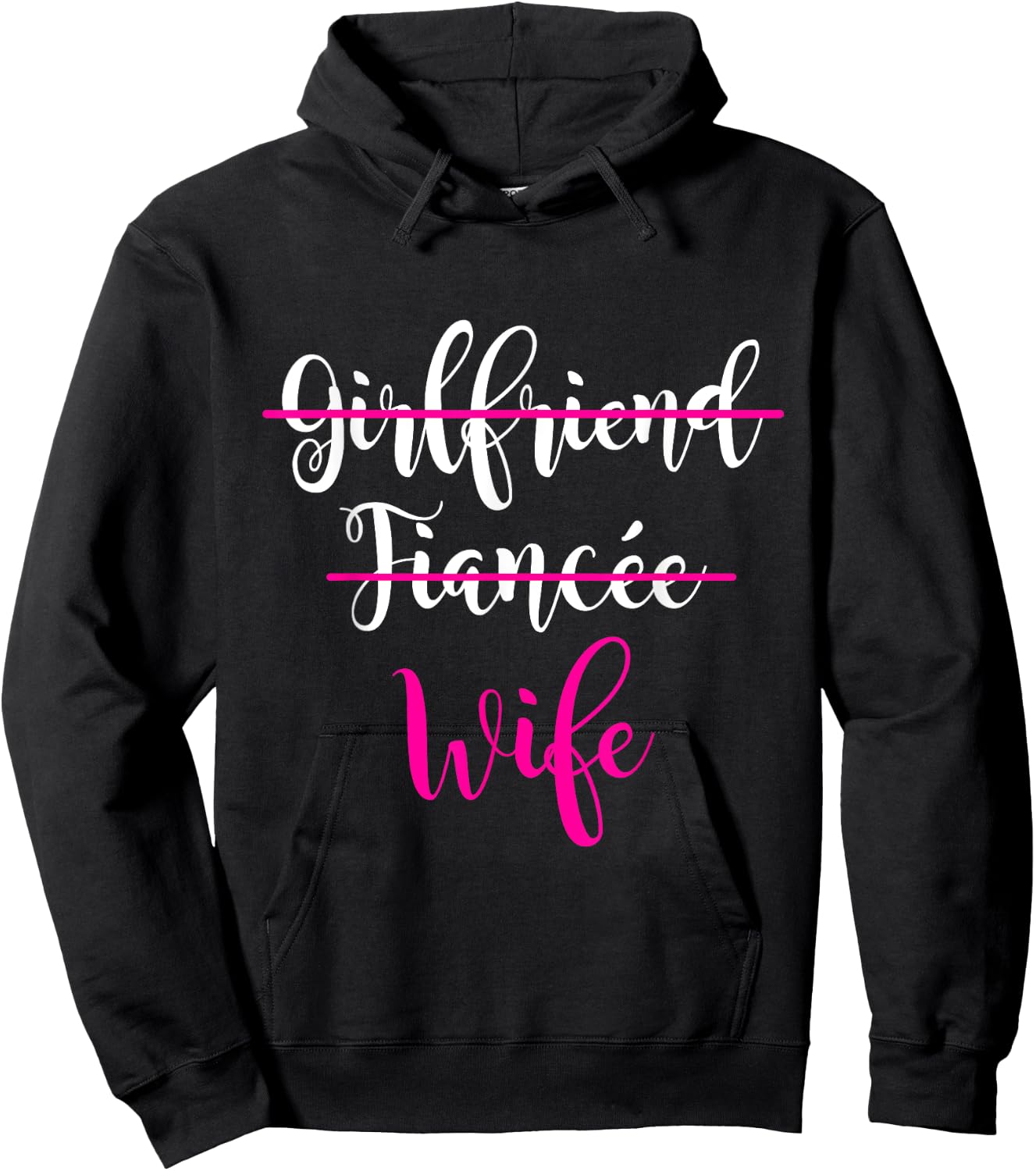 Girlfriend, Fiancee, Wife Shirt Bride Wedding Present Couple Hoodie - Hoodie | Black