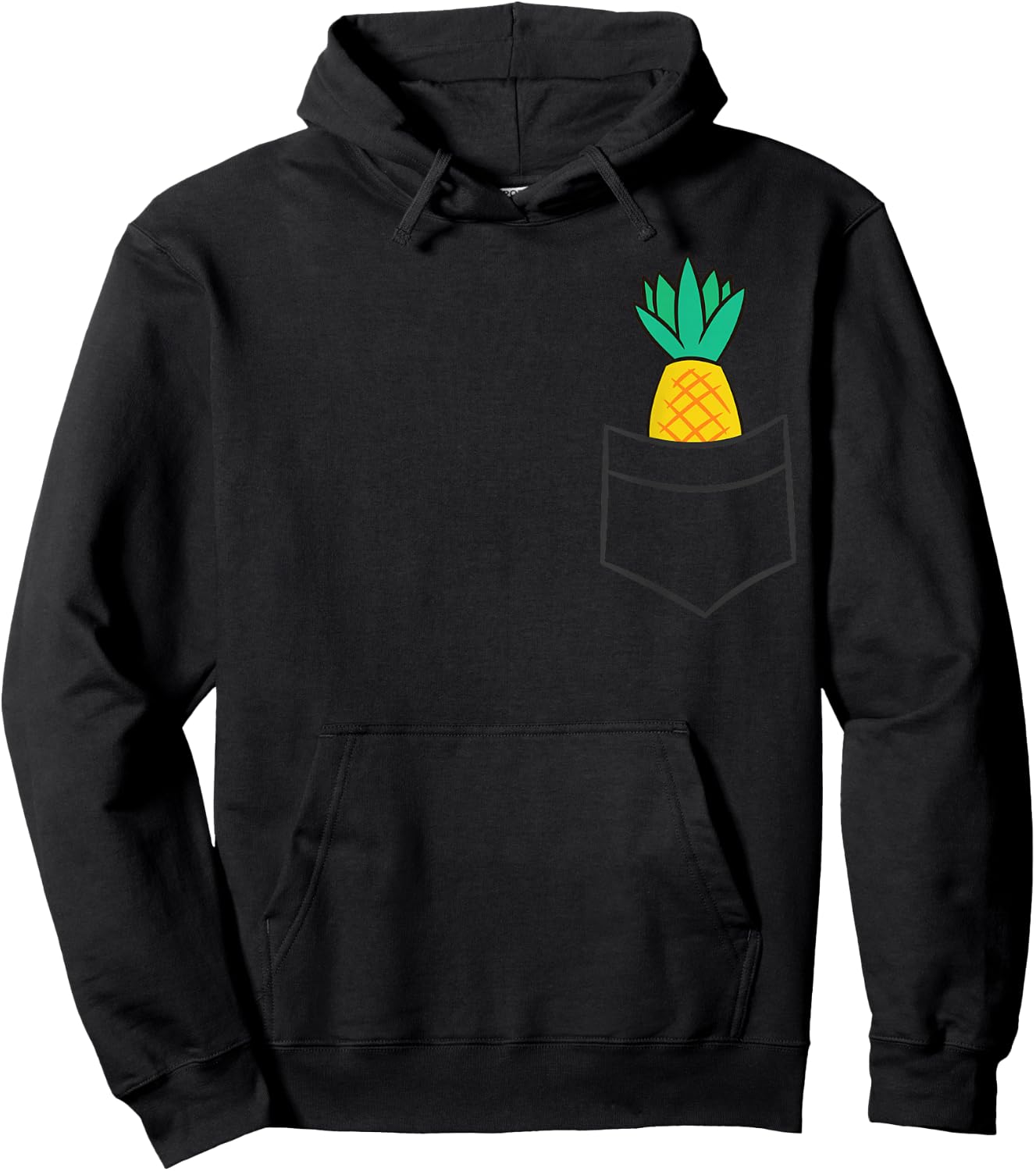 Pineapple Cute Pineapple In a Pocket Hoodie - Hoodie | Black