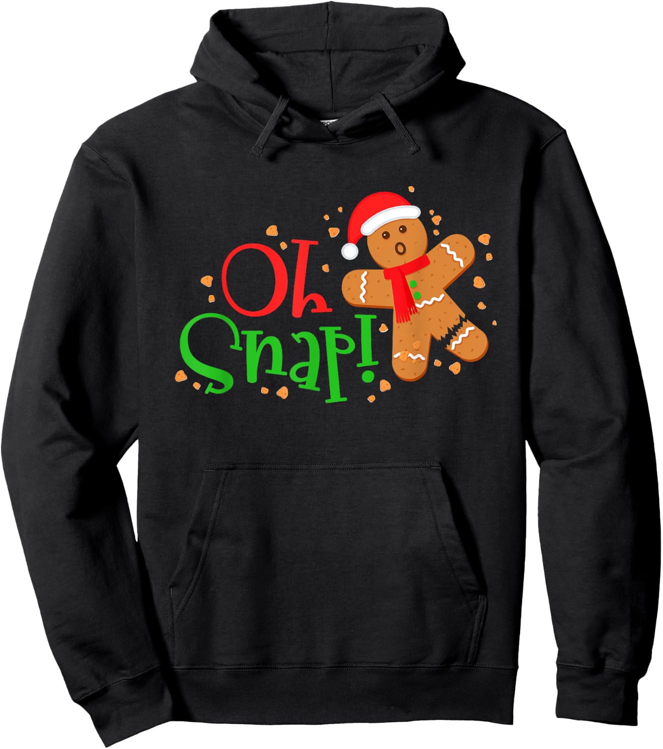 Gingerbread Christmas Oh Snap! Baking Baker Holiday Hoodie - Hoodie | Black
