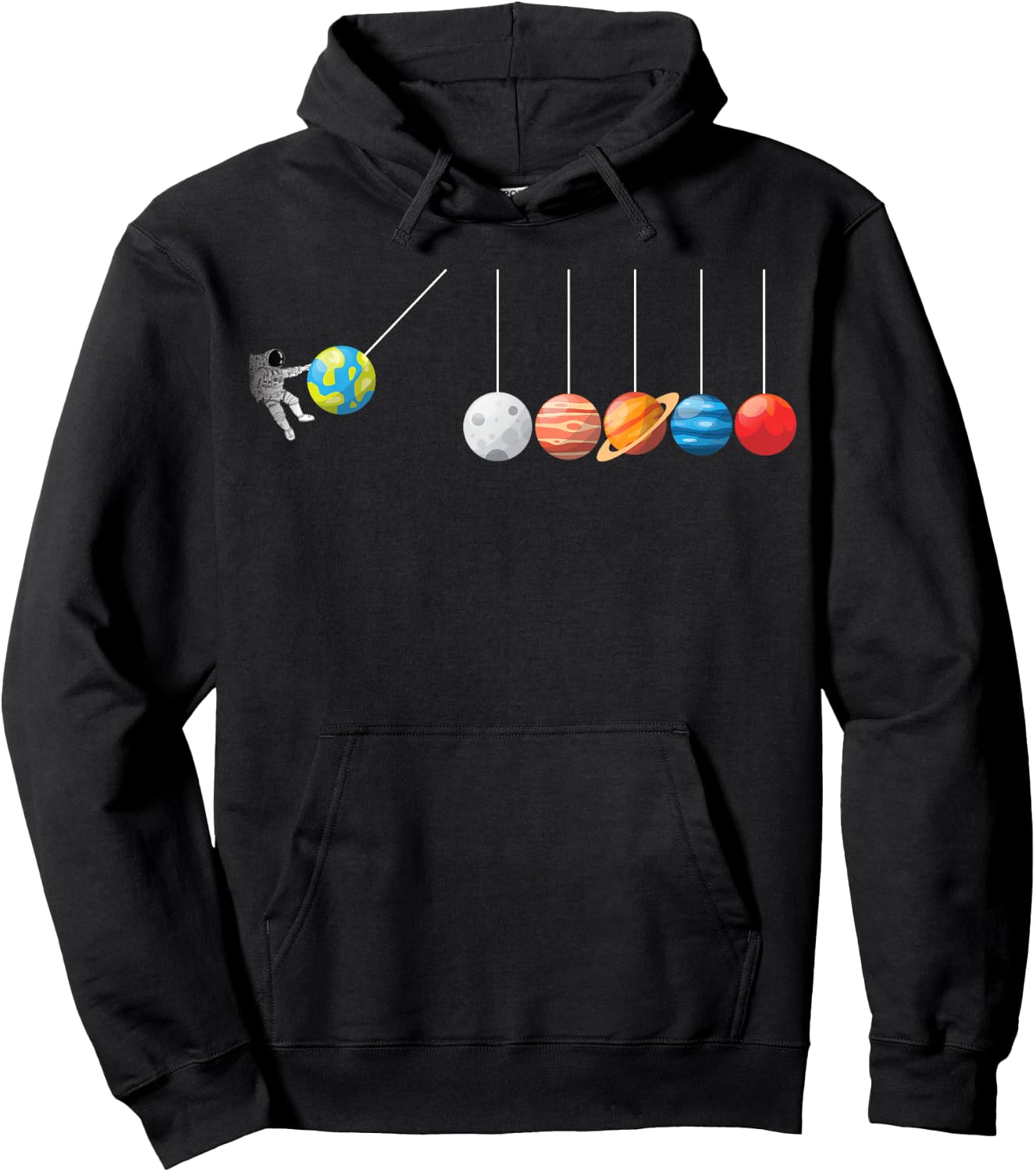 Funny Astrophysicist Shirt Planets Newton´s Cradle Hoodie - Hoodie | Black