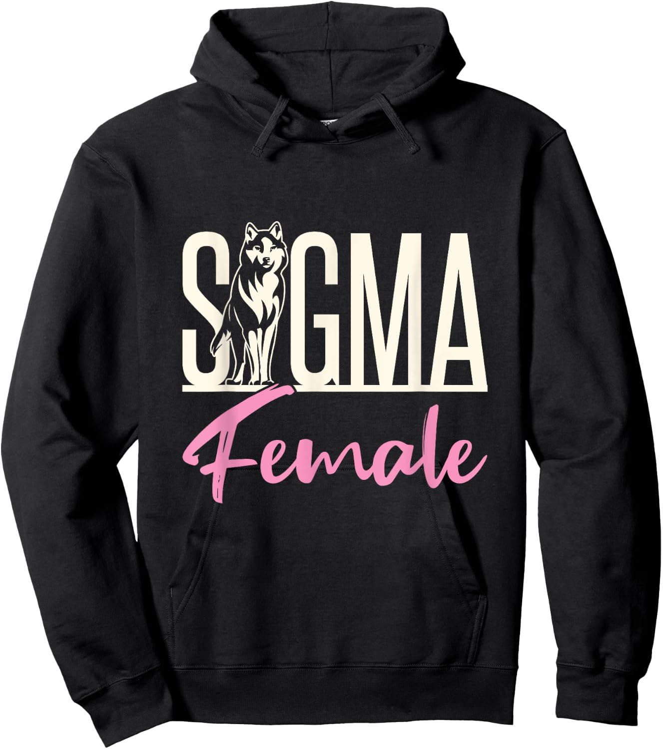 Sigma Female Loner Wolf Lone Individualist Meme Graphic Hoodie - Hoodie | Black