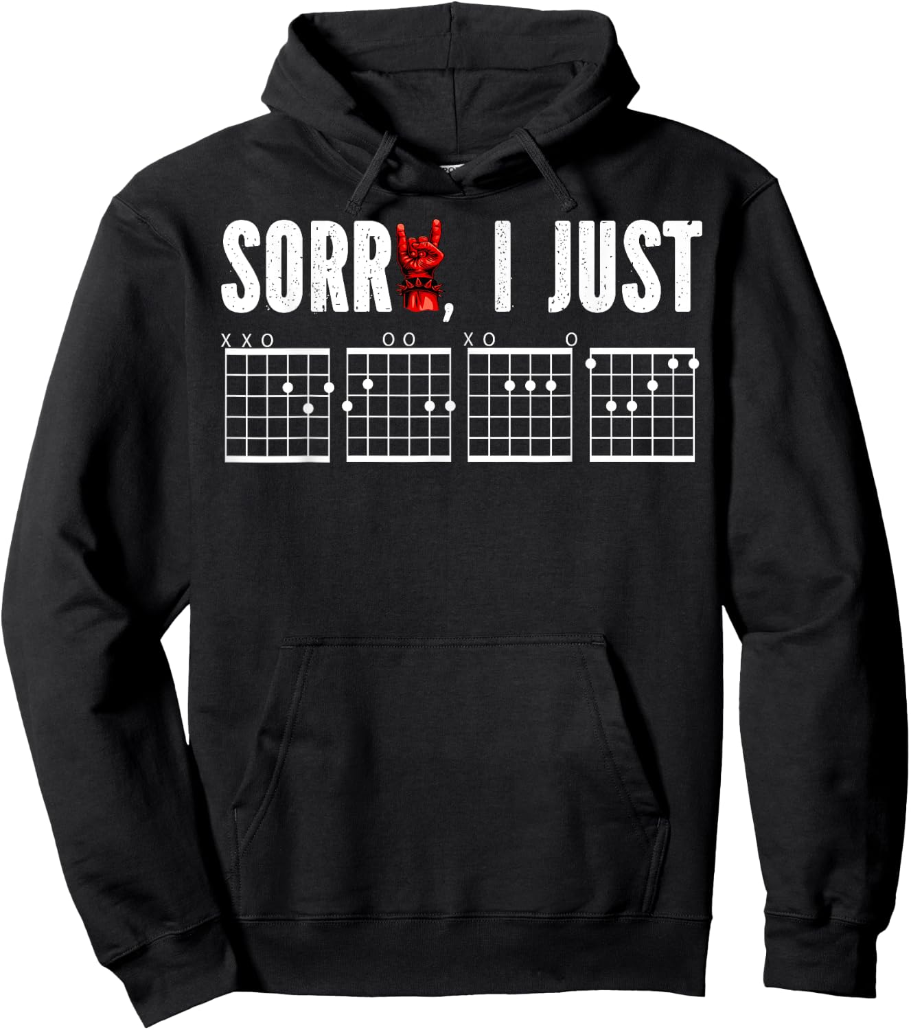 Sorry I Just DGAF Chords Hidden Message Funny Guitar Player Hoodie - Hoodie | Black