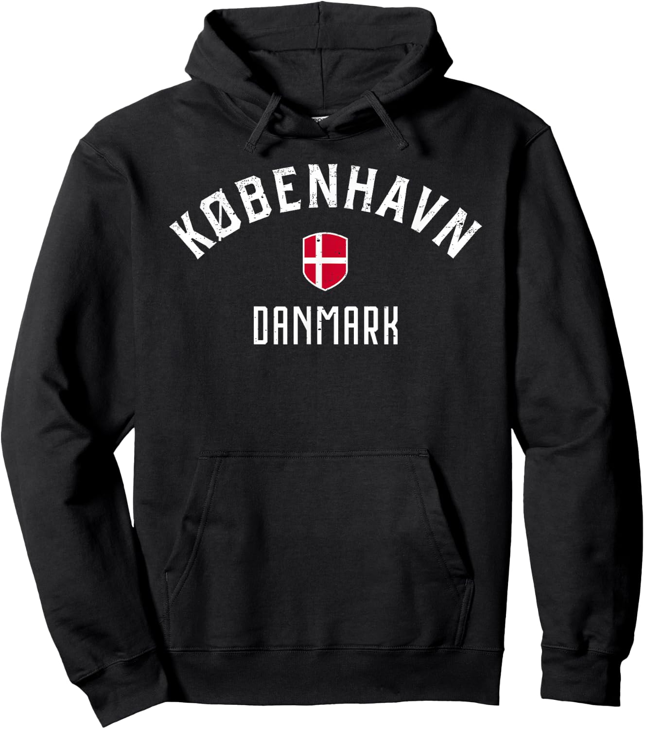 Copenhagen Denmark T Shirt Danish Flag Kobenhavn Danmark Hoodie - Hoodie | Black