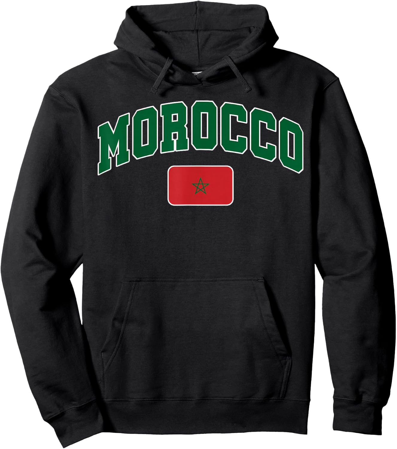 Morocco Maroc Flag Pride Design Hoodie - Hoodie | Black