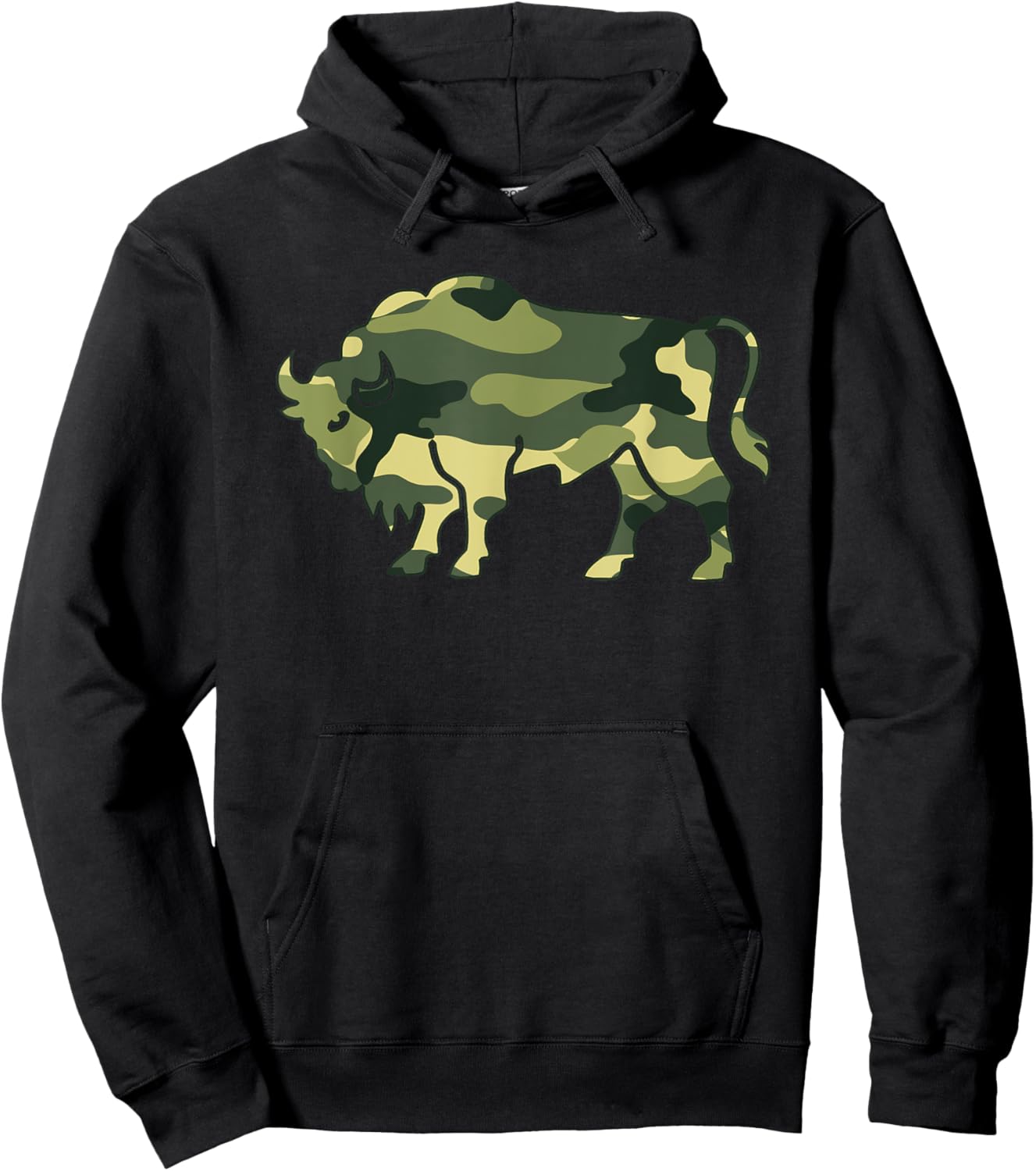 Military Gaur Camo Men Print US Indian bison Ox Veteran Gift Hoodie - Hoodie | Black