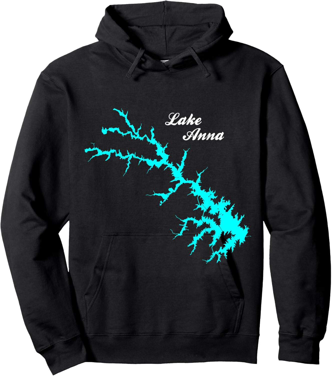 Minimalist Lake Anna, Virginia Hoodie - Hoodie | Black