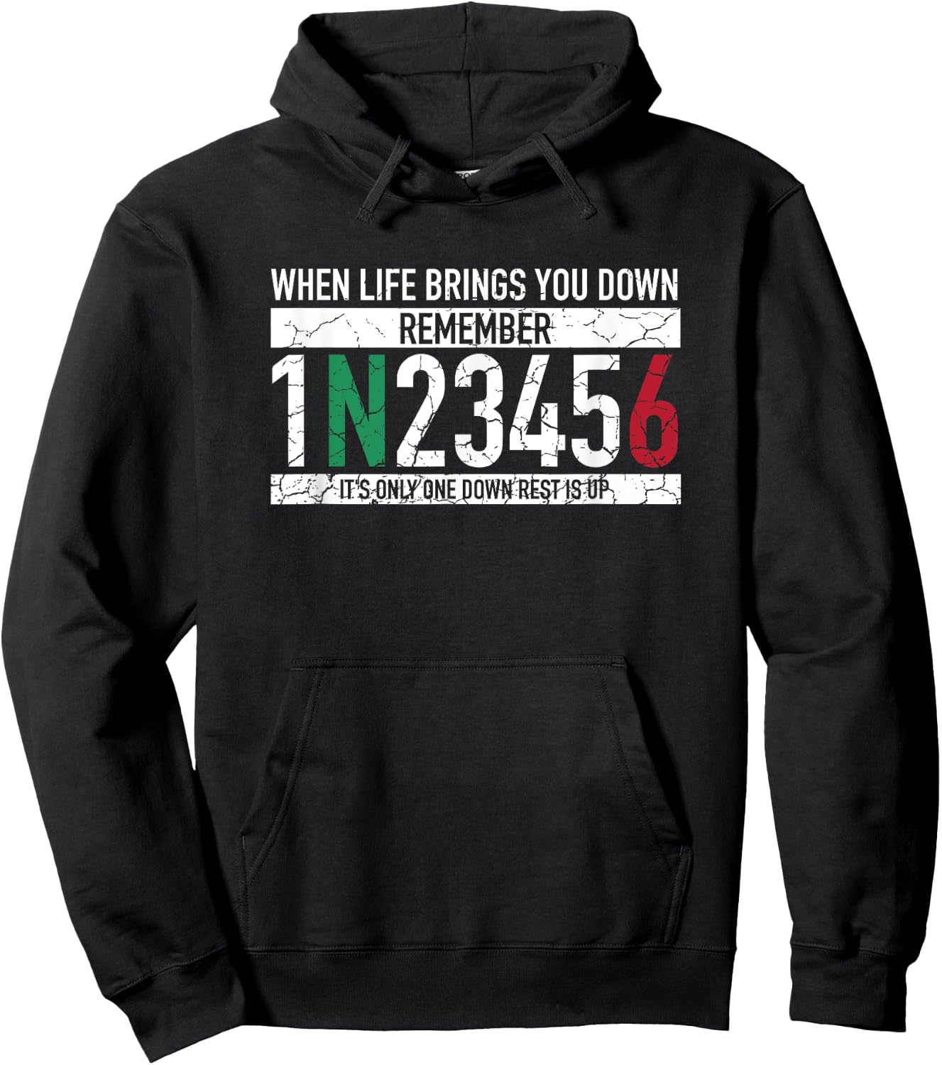 1N23456 Motorcycle Gear Shift Motorcyclist Hoodie - Hoodie | Black