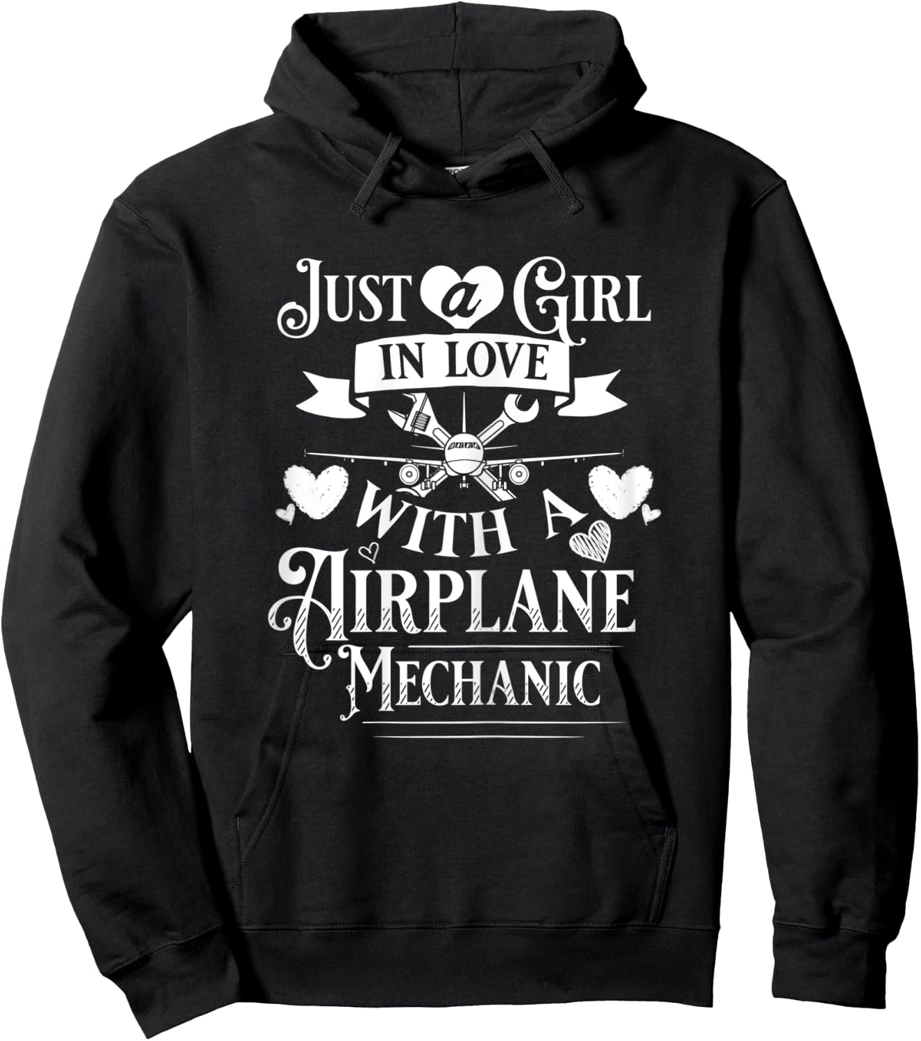 Aircraft Mechanic Wife Airplane Maintenance Technician Hoodie - Hoodie | Black