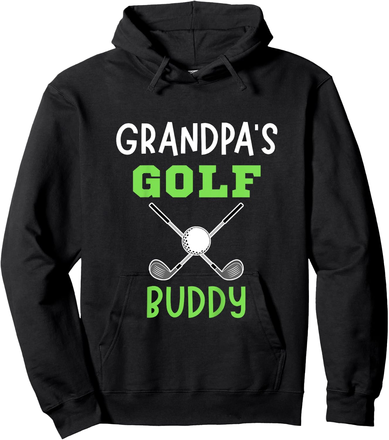 Kids Golf Player Grandfather Golfing Grandpa's Golf Buddy Hoodie - Hoodie | Black
