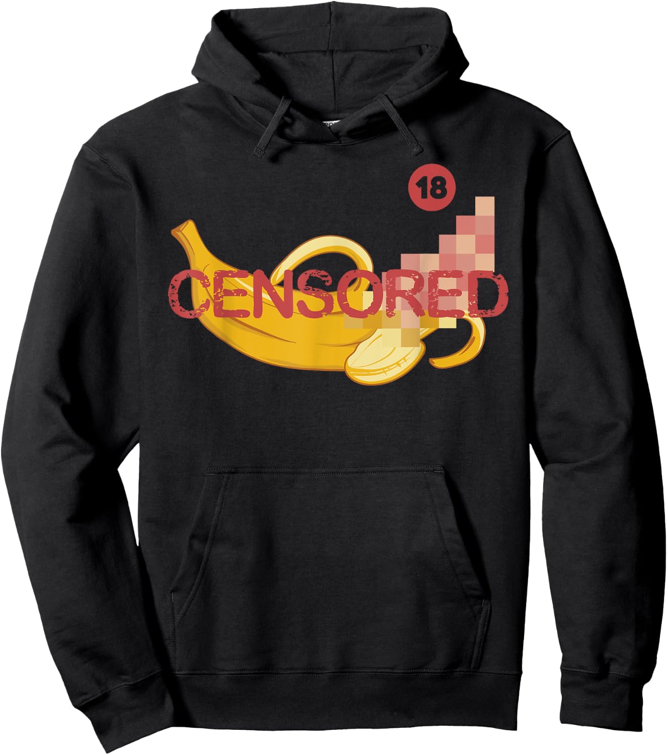 Censored Banana Funny Apparel Hoodie - Hoodie | Black