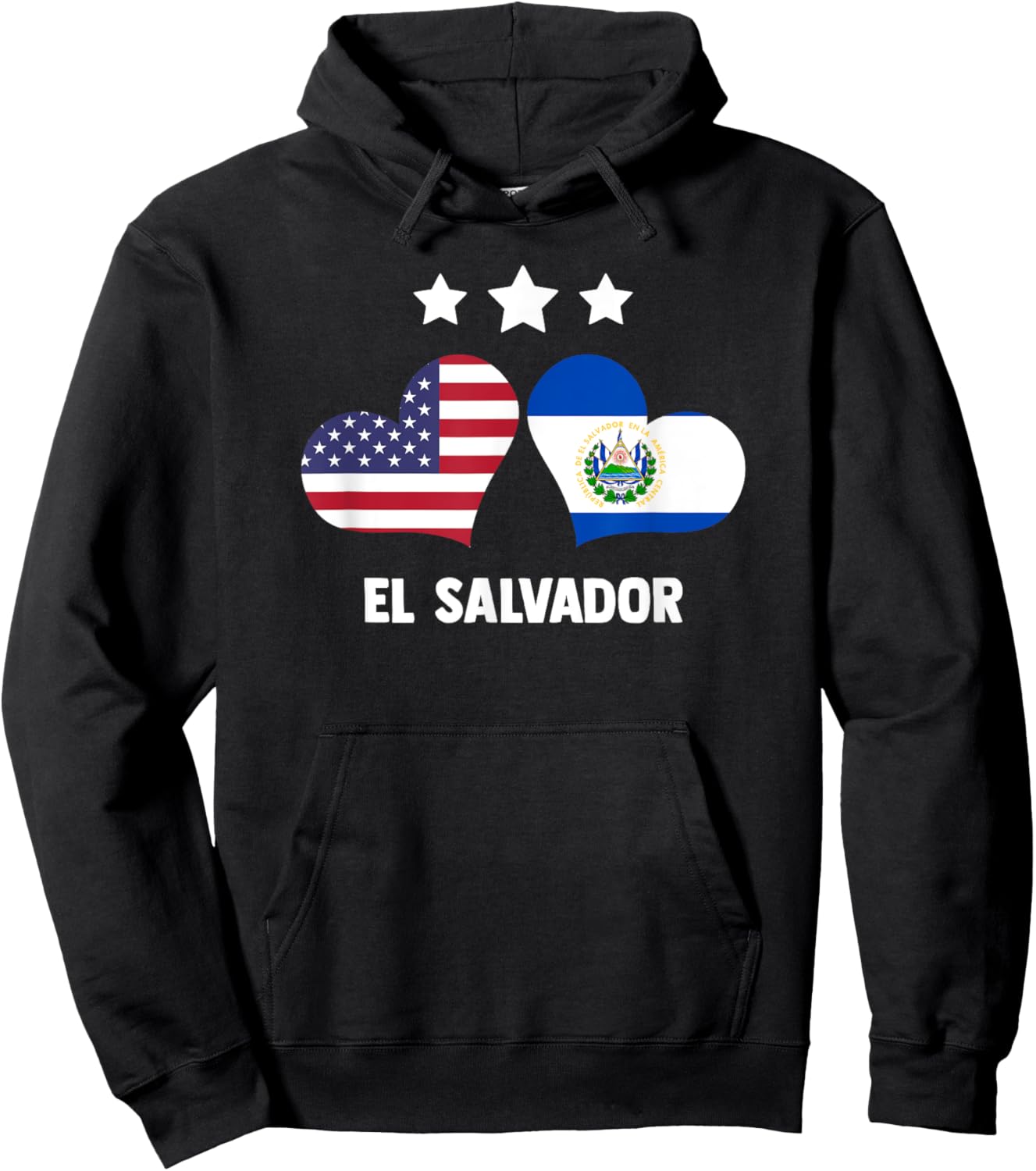 El Salvador Salvadorian El Salvador Flag American Flag Men Hoodie - Hoodie | Black