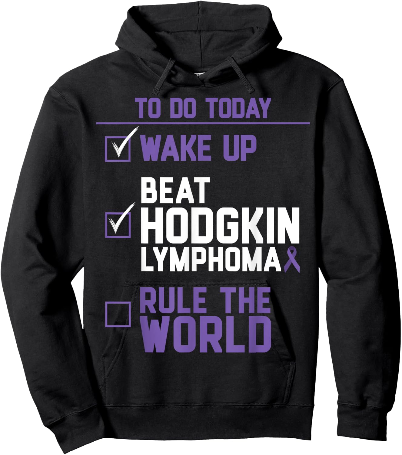 Beat Hodgkin Lymphoma Rule the World Hoodie - Hoodie | Black