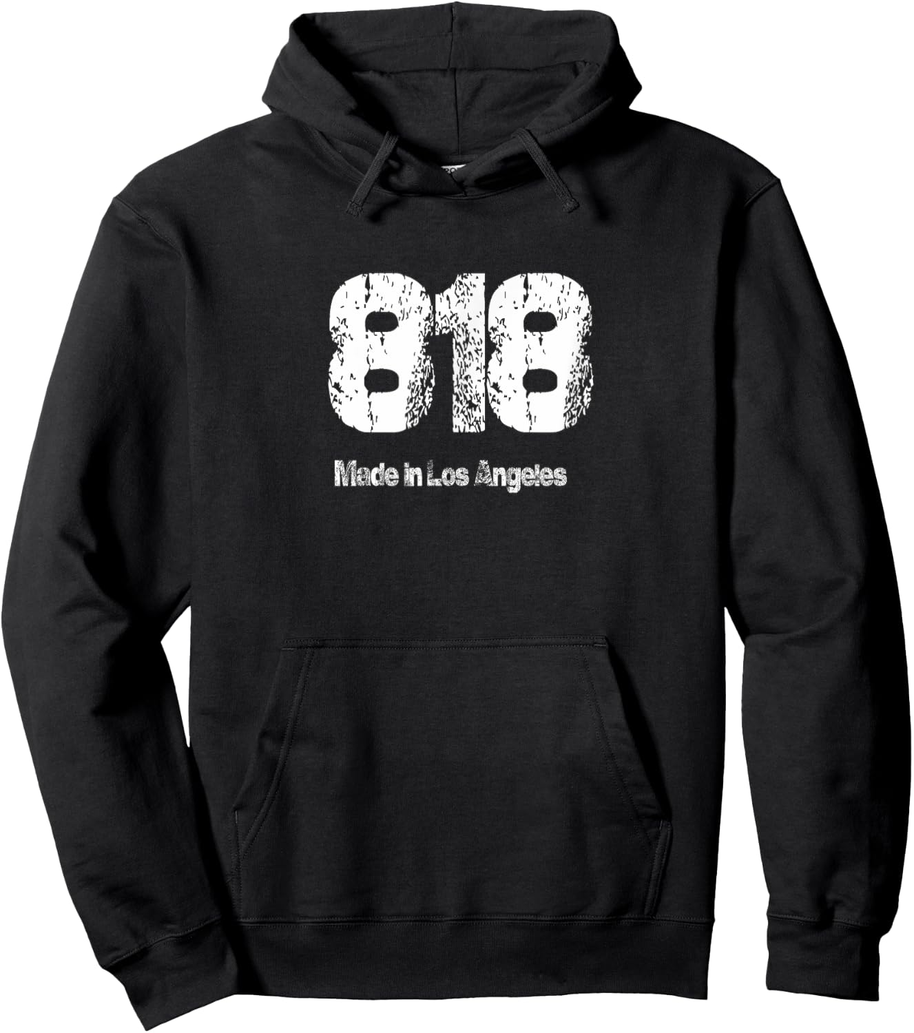 818 - Made In Los Angeles Distressed Vintage Hoodie - Hoodie | Black