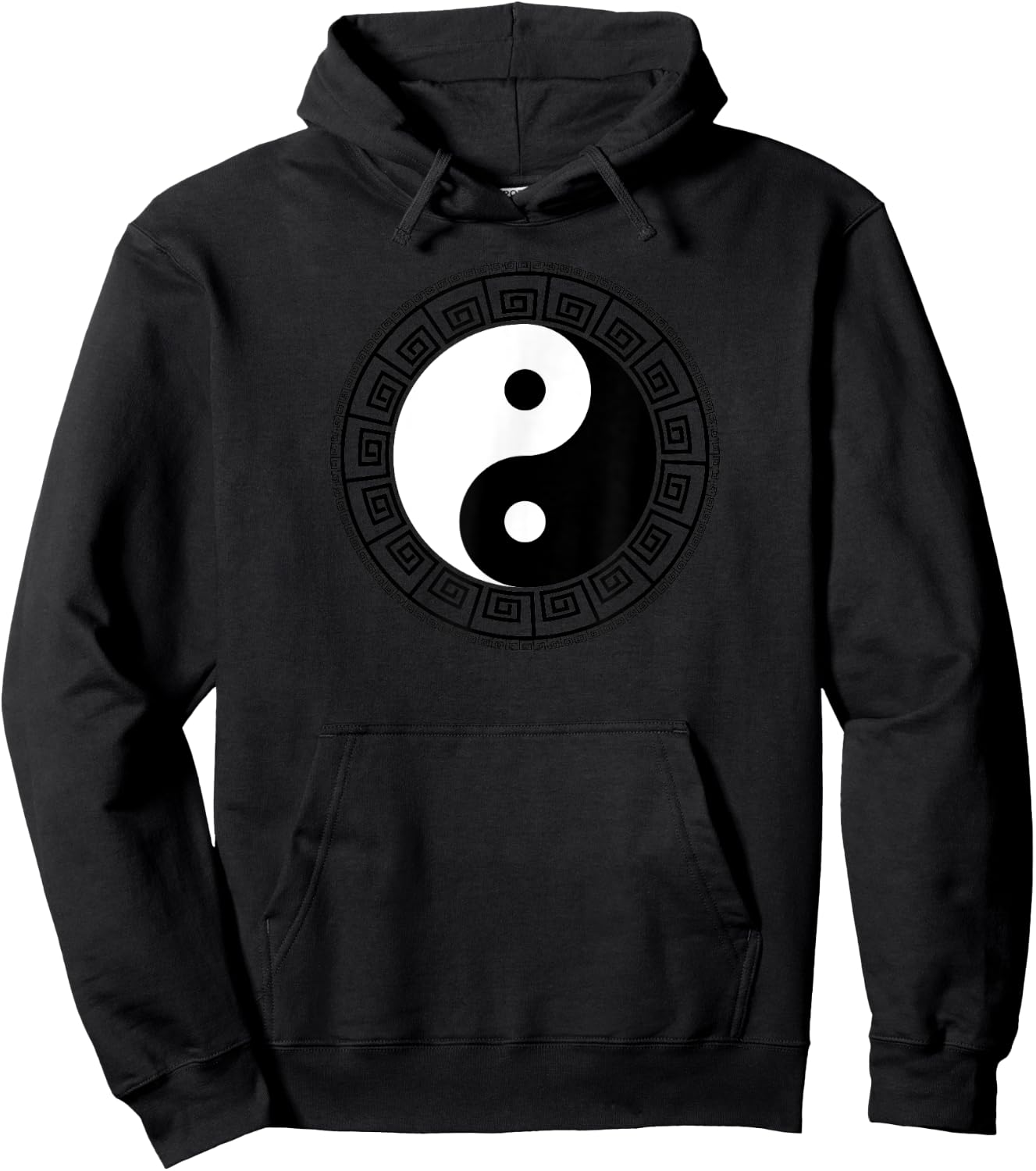 Greek Key Ying Yang Feng Shui Yin Yang Hoodie - Hoodie | Black