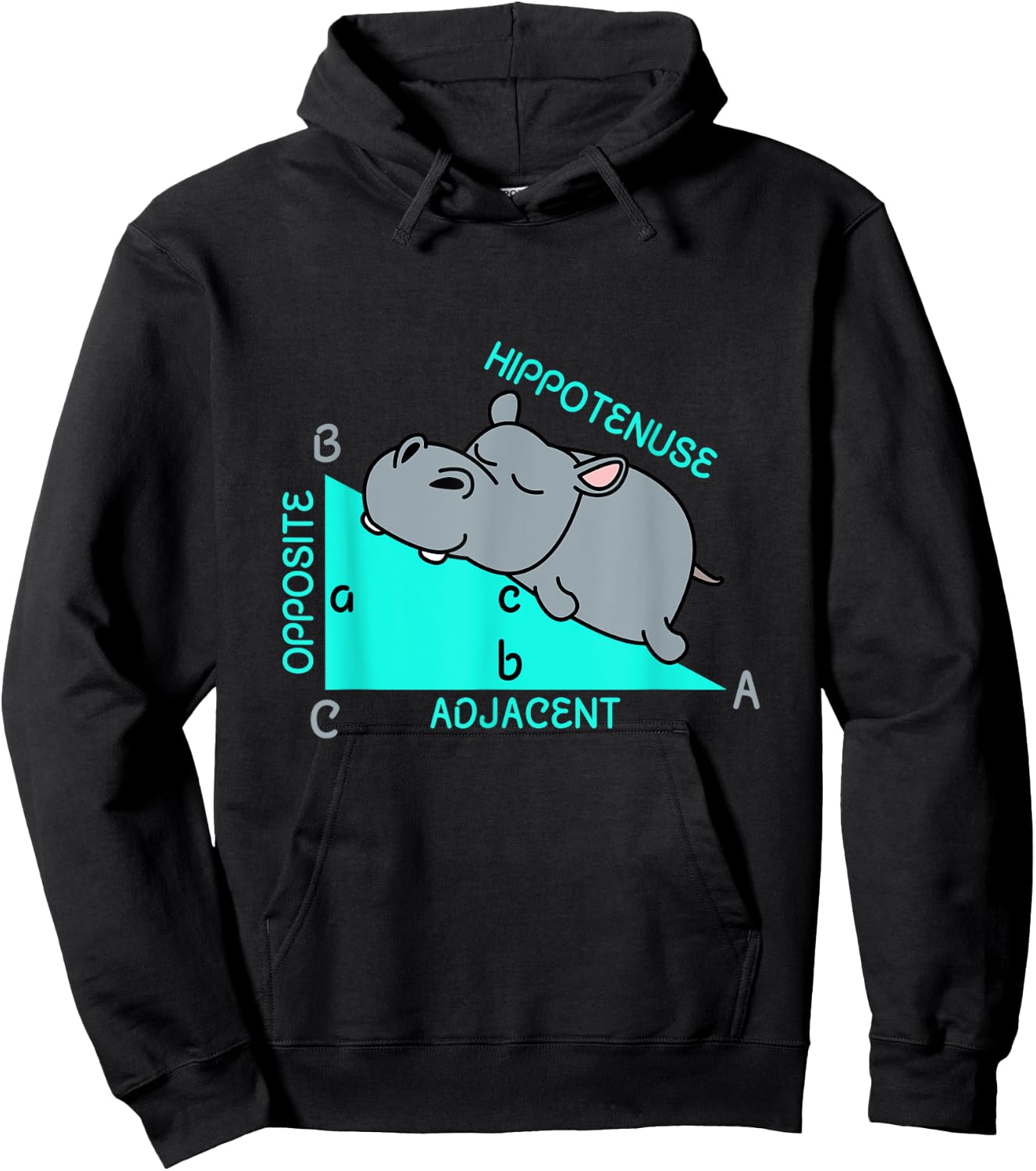 Hippotenuse Math Mathematics Teacher Joke fun Saying Hoodie - Hoodie | Black