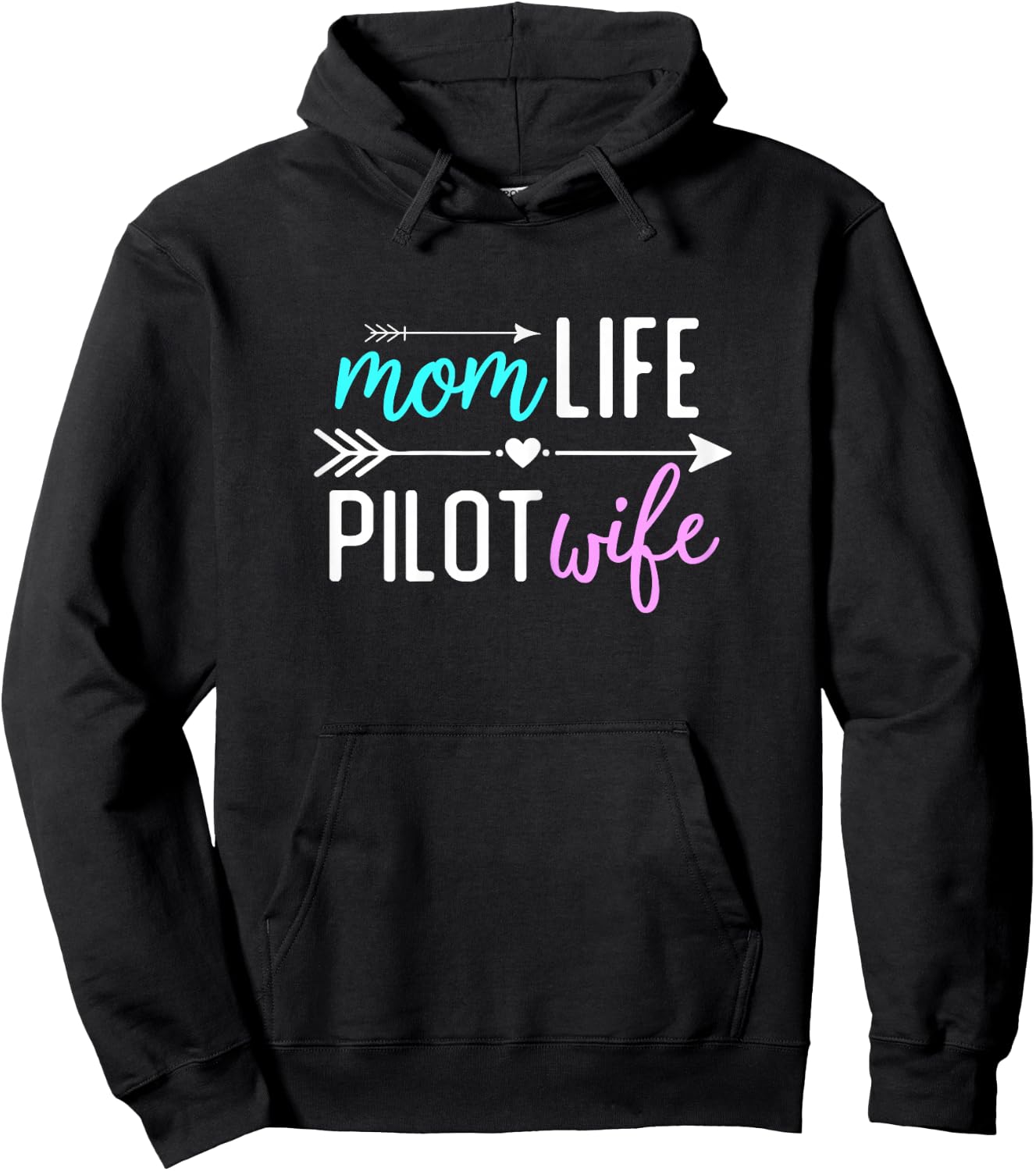 Mom Life Pilot Wife Gift Girlfriend Wife Hoodie - Hoodie | Black