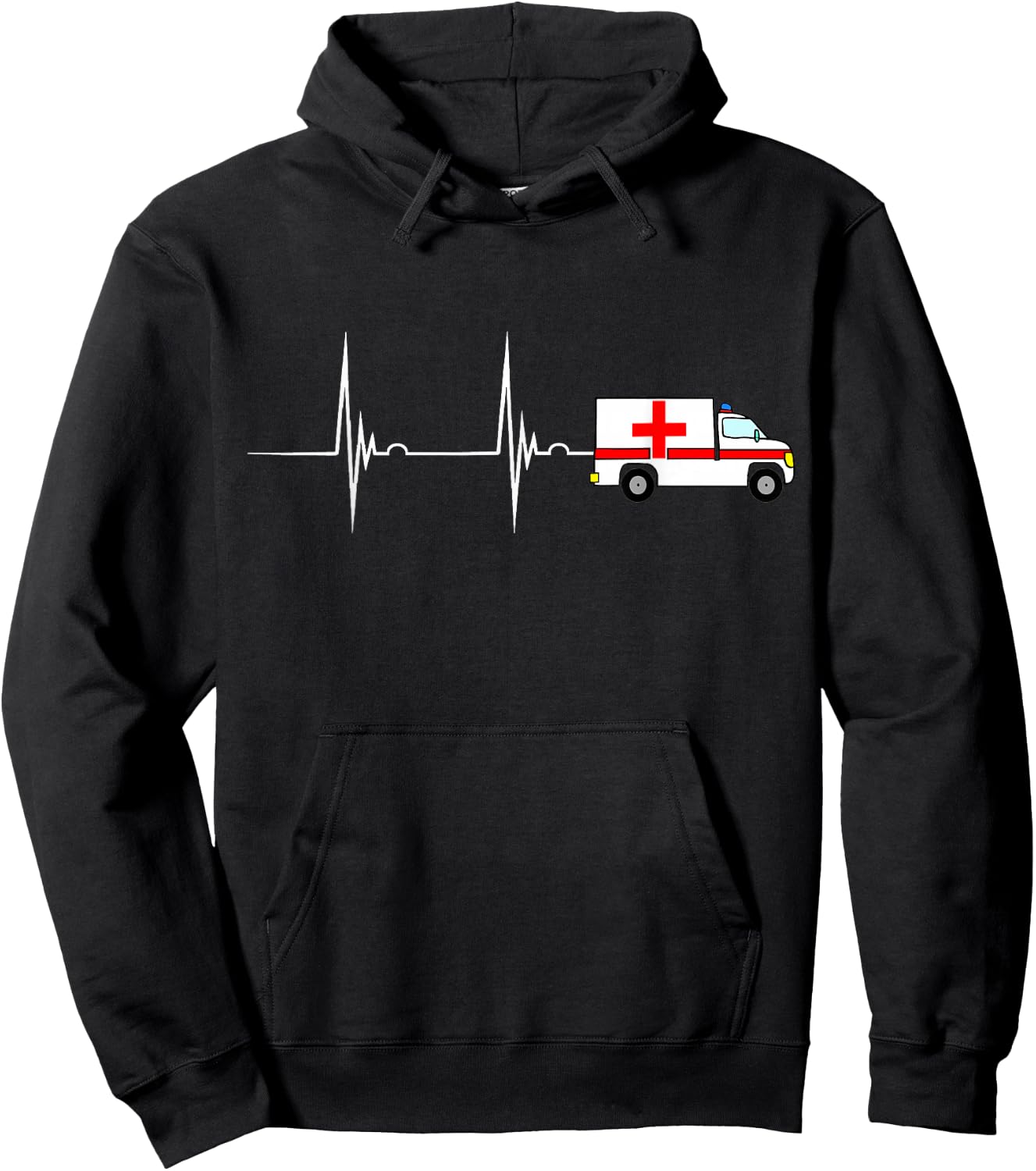 Ambulance Driver Ambulance Ambulance Heartbeat ECG Pulse Rate Hoodie - Hoodie | Black