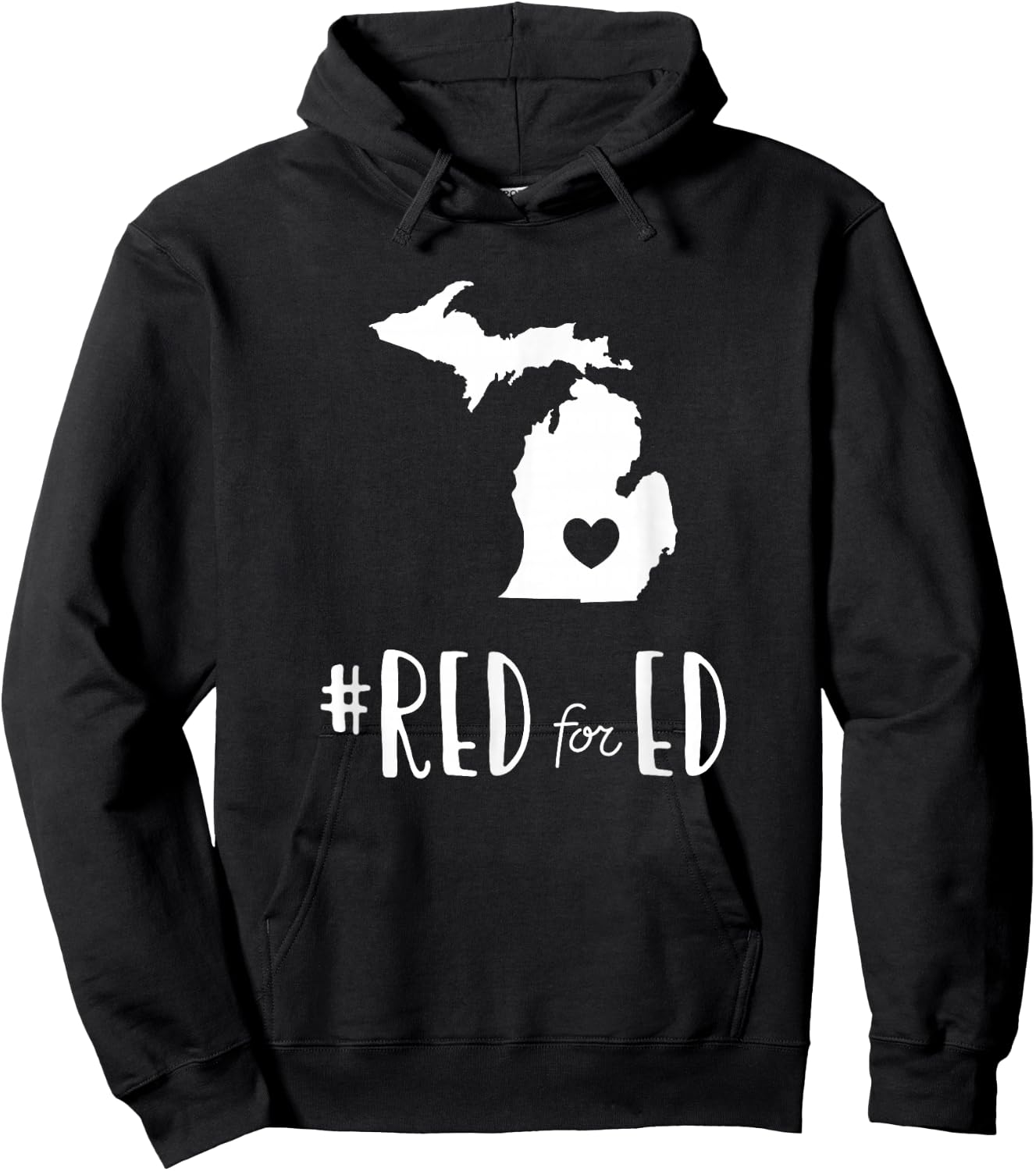 Red For Ed Michigan Teacher Public Education Hoodie - Hoodie | Black