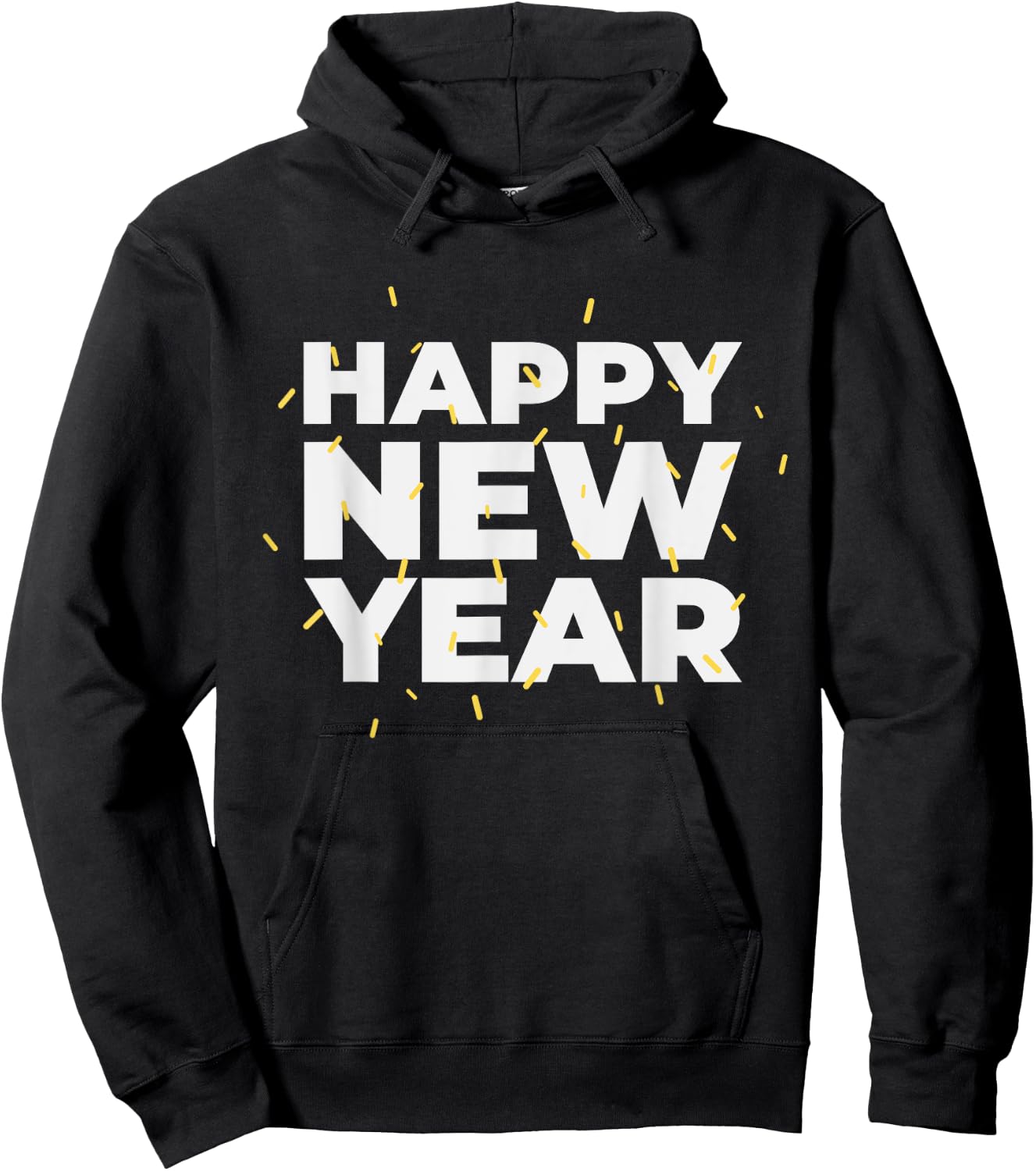 Happy New Year Shirt Confetti NYE New Years Eve Hoodie - Hoodie | Black