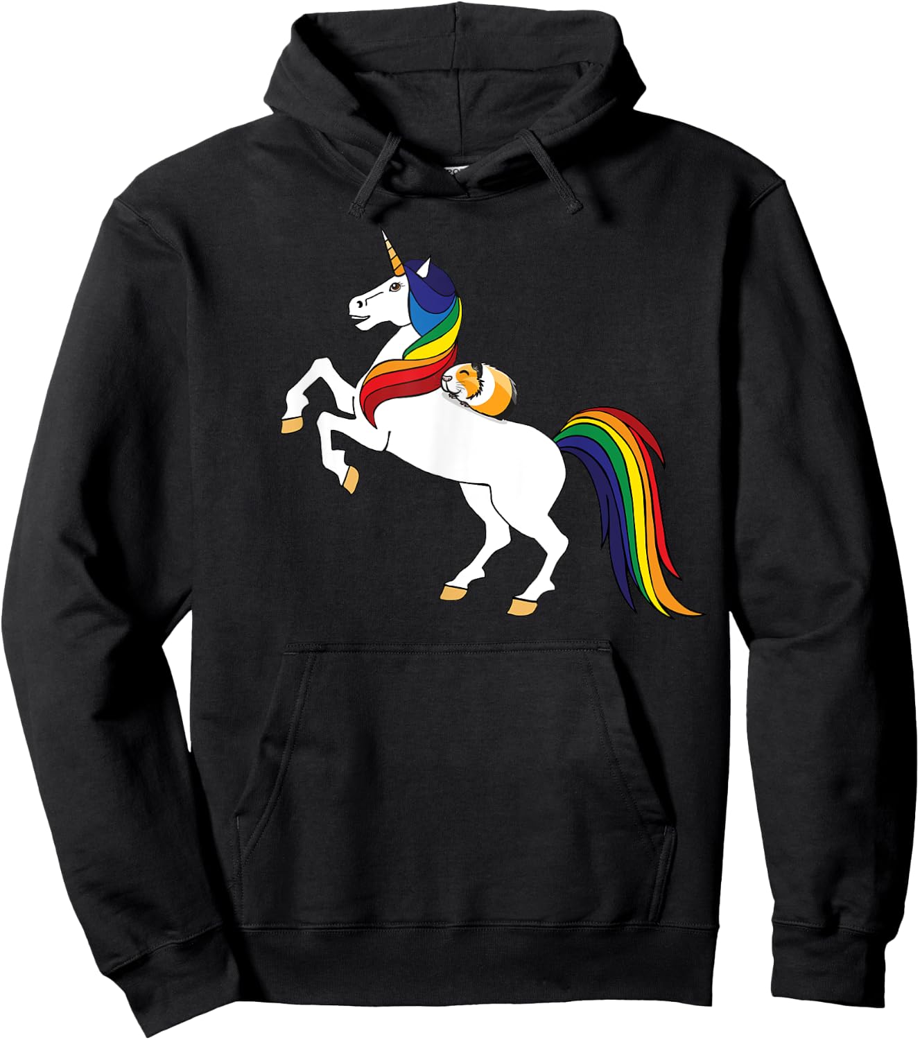 Kids Girls Cute Wheek Merch Unicorn Guinea Pig Lover Hoodie - Hoodie | Black