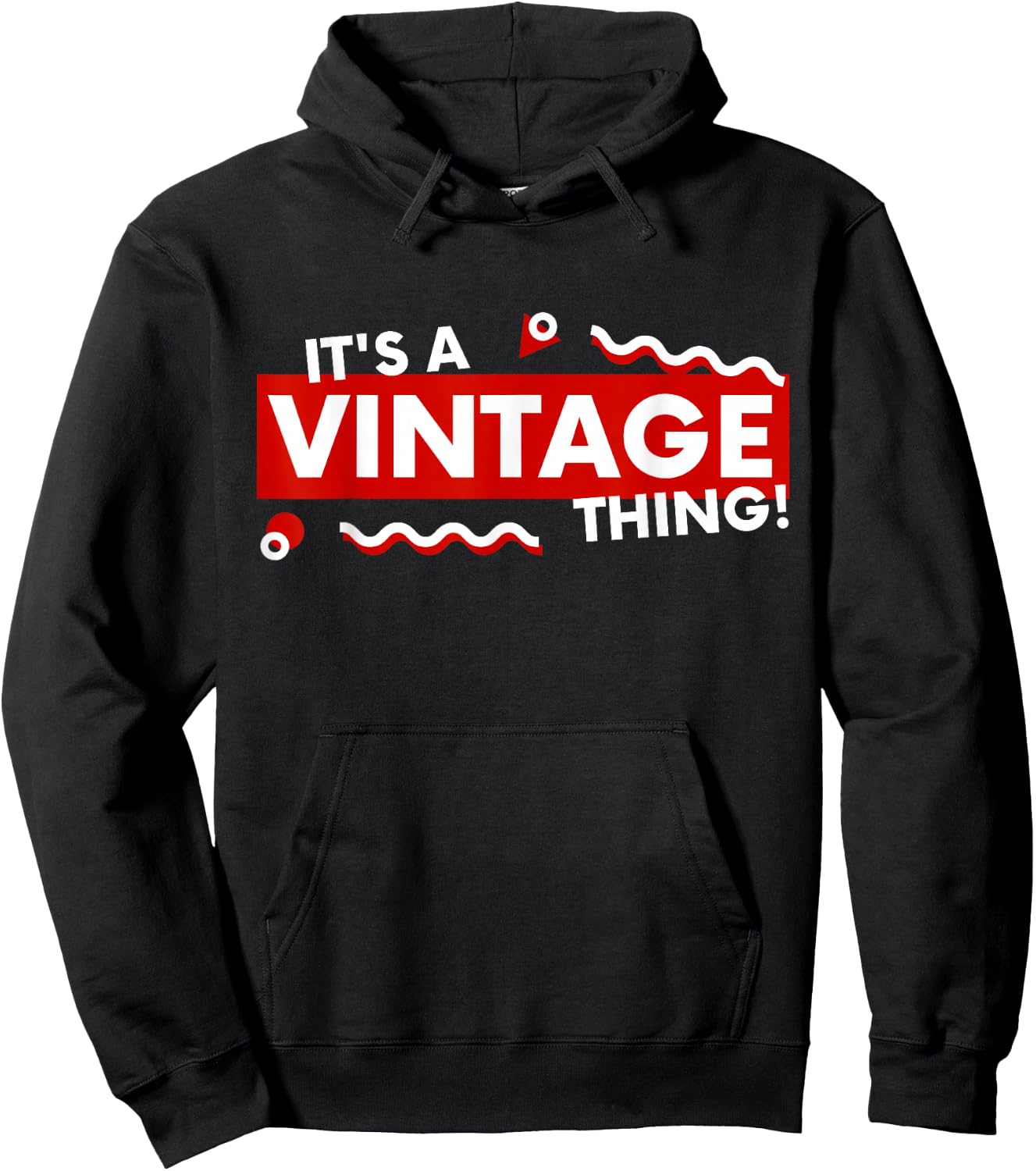 It's a Vintage Thing Retro 90s Aesthetic Thrifted Classic Hoodie - Hoodie | Black