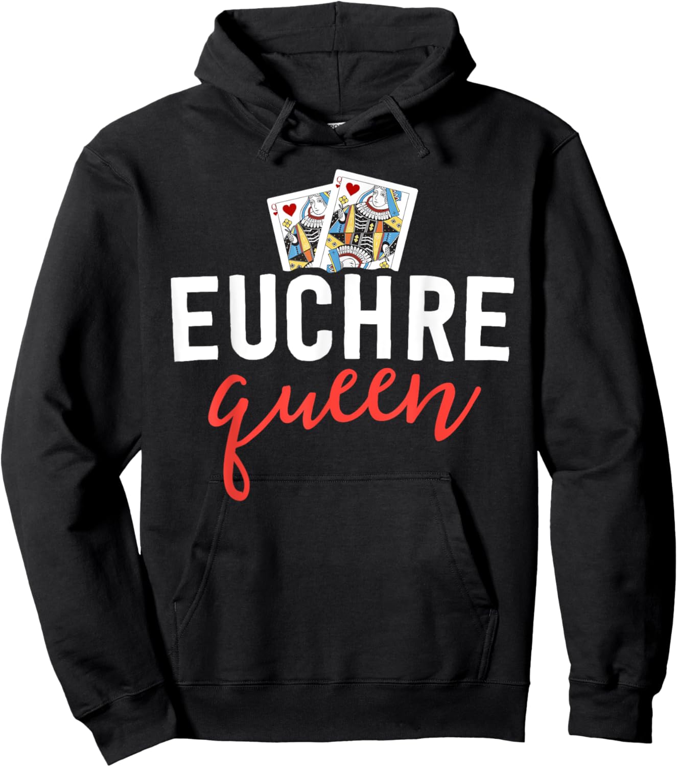Funny Euchre Shirt Euchre Queen Player Mom Gift Hoodie - Hoodie | Black