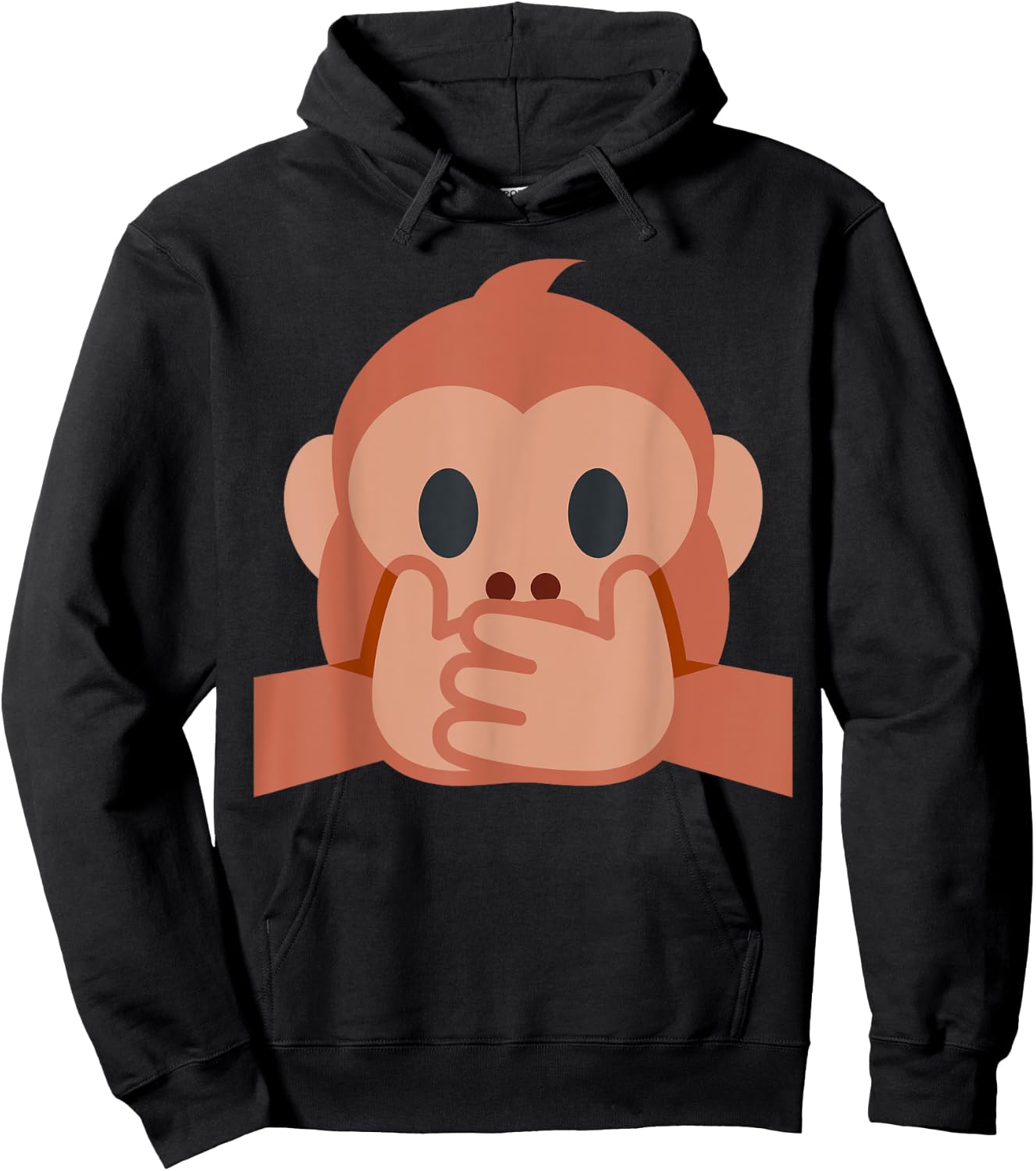 Speak No Evil Monkey Iwazaru Emoticon Hoodie - Hoodie | Black