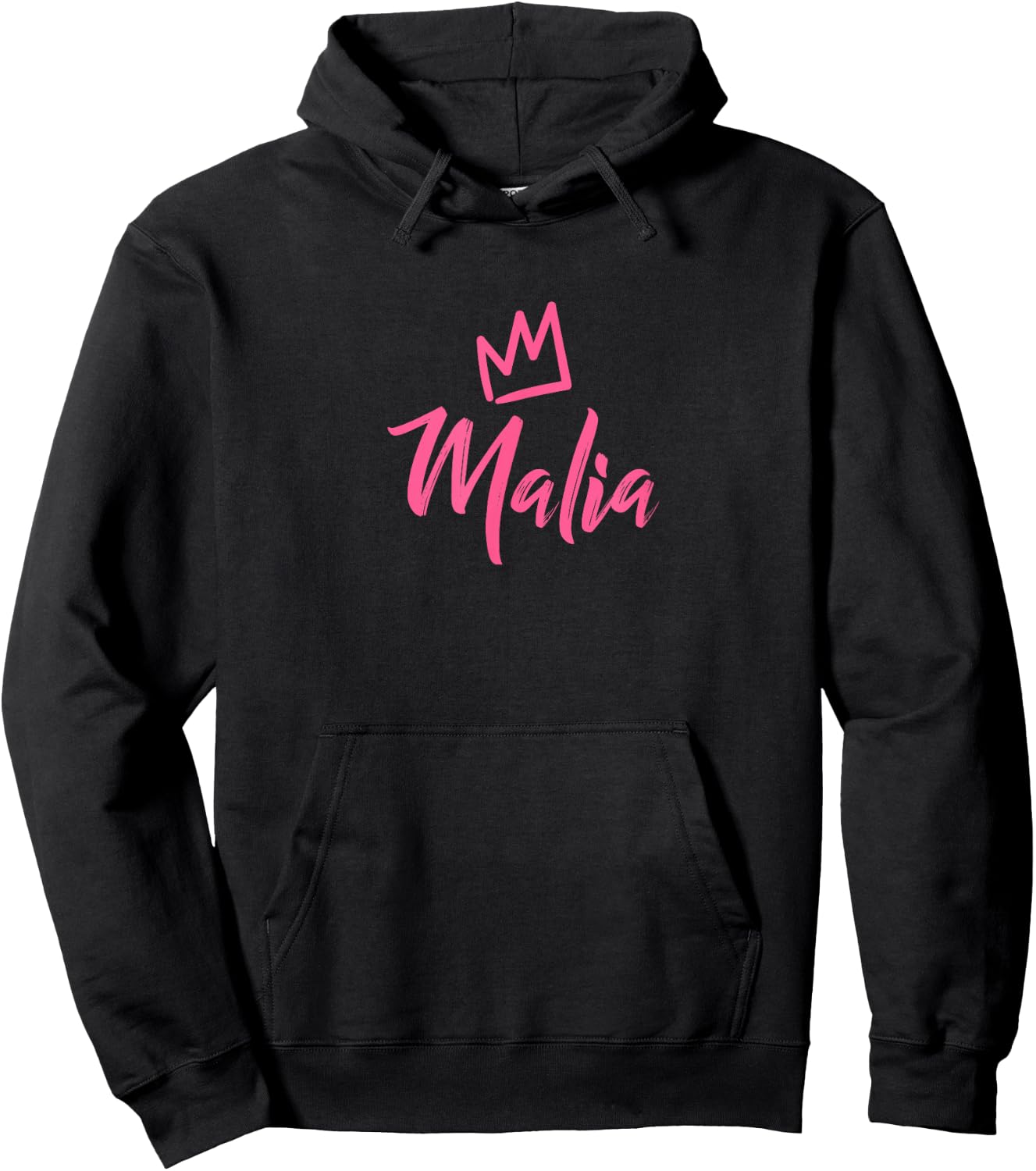 Malia the Queen / Pink Crown & Name Called Malia Hoodie - Hoodie | Black